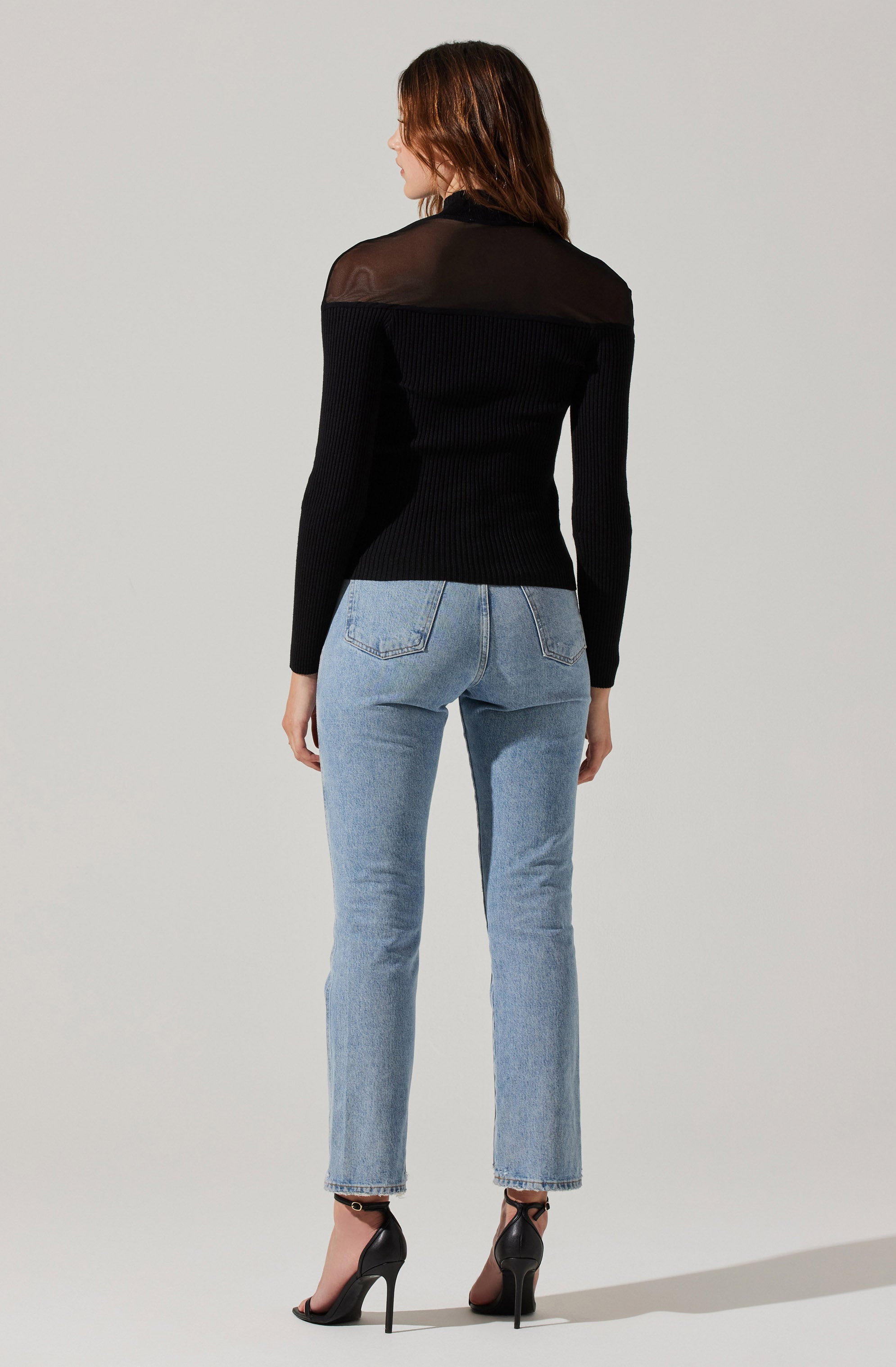 Pomona Contrast Mesh Sweater-Aljck