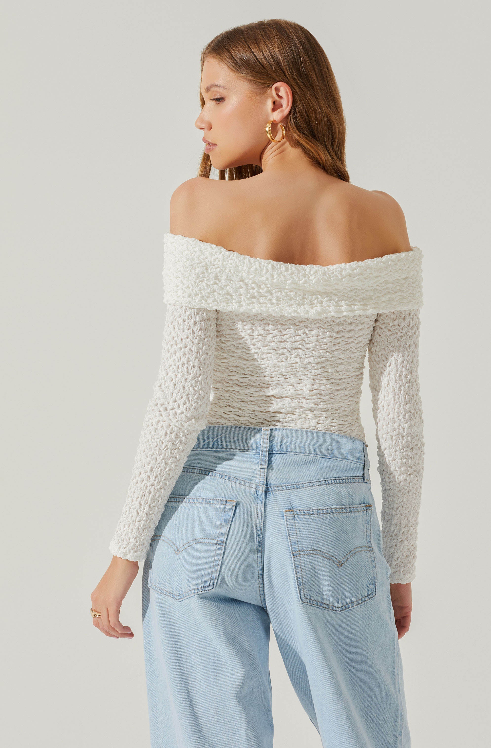 Kendy Off Shoulder Long Sleeve Top-Aljck