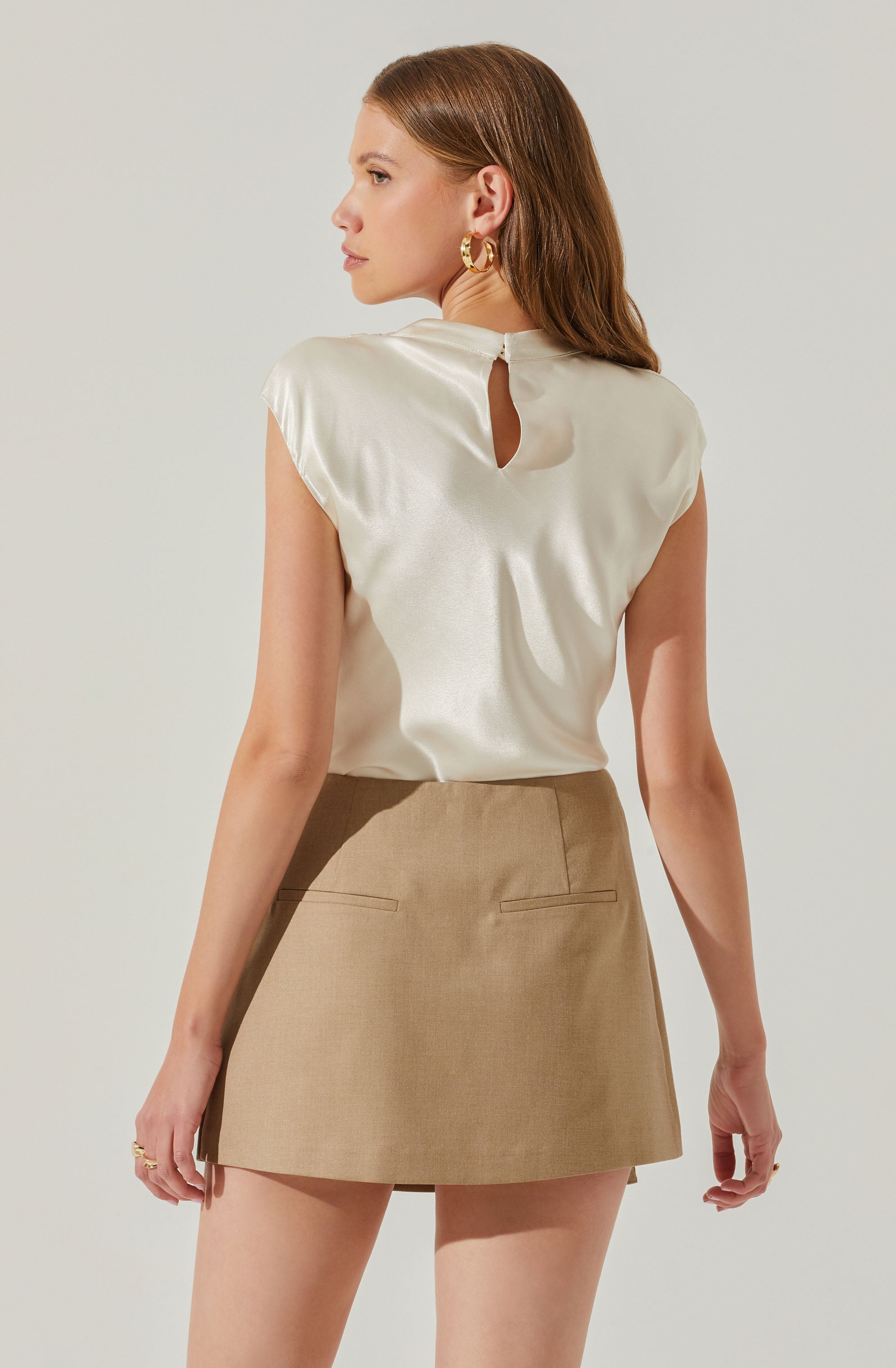 Tazia Draped Satin Top-Aljck