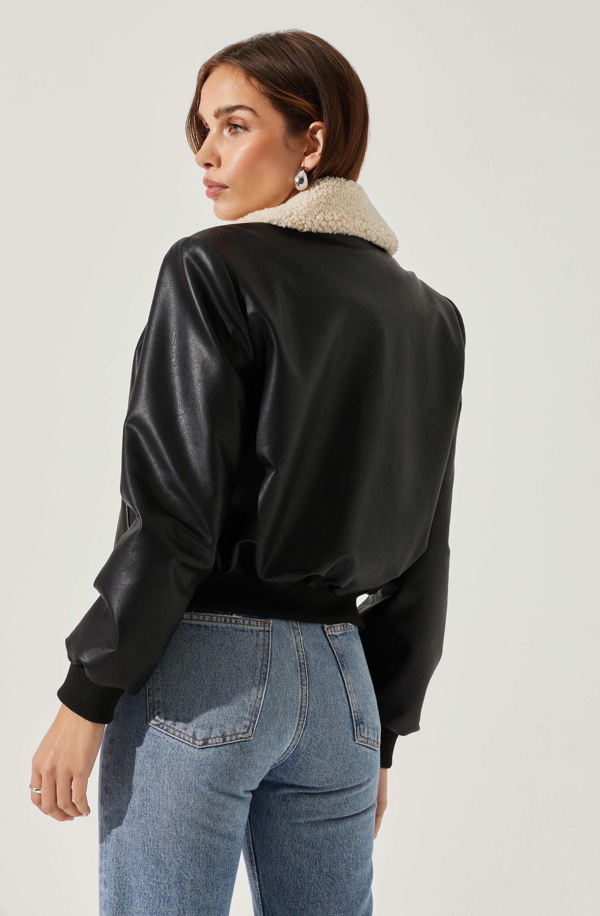 Trudy Faux Leather Jacket-Aljck