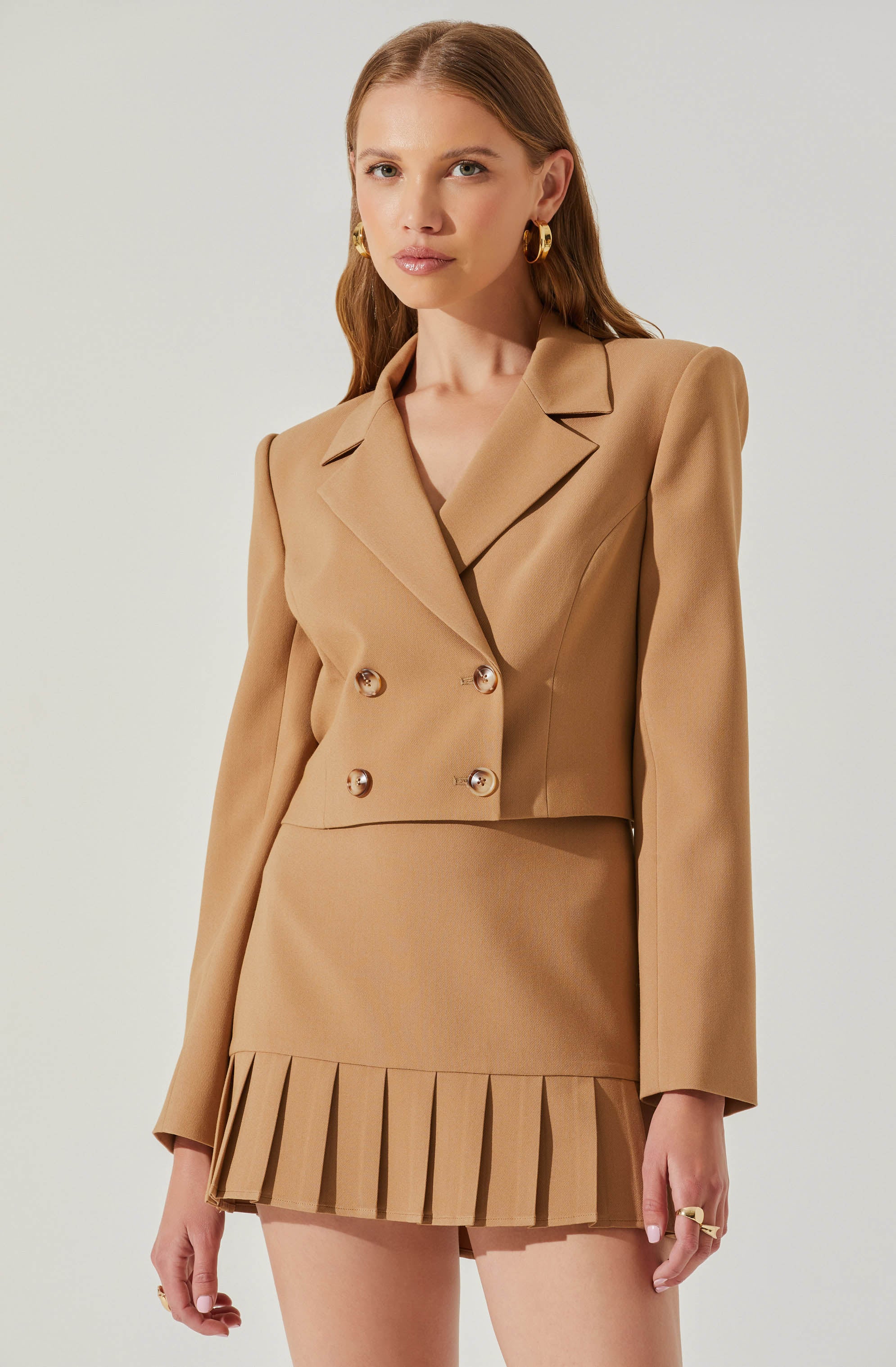 Fabiana Cropped Double Breasted Jacket-Aljck