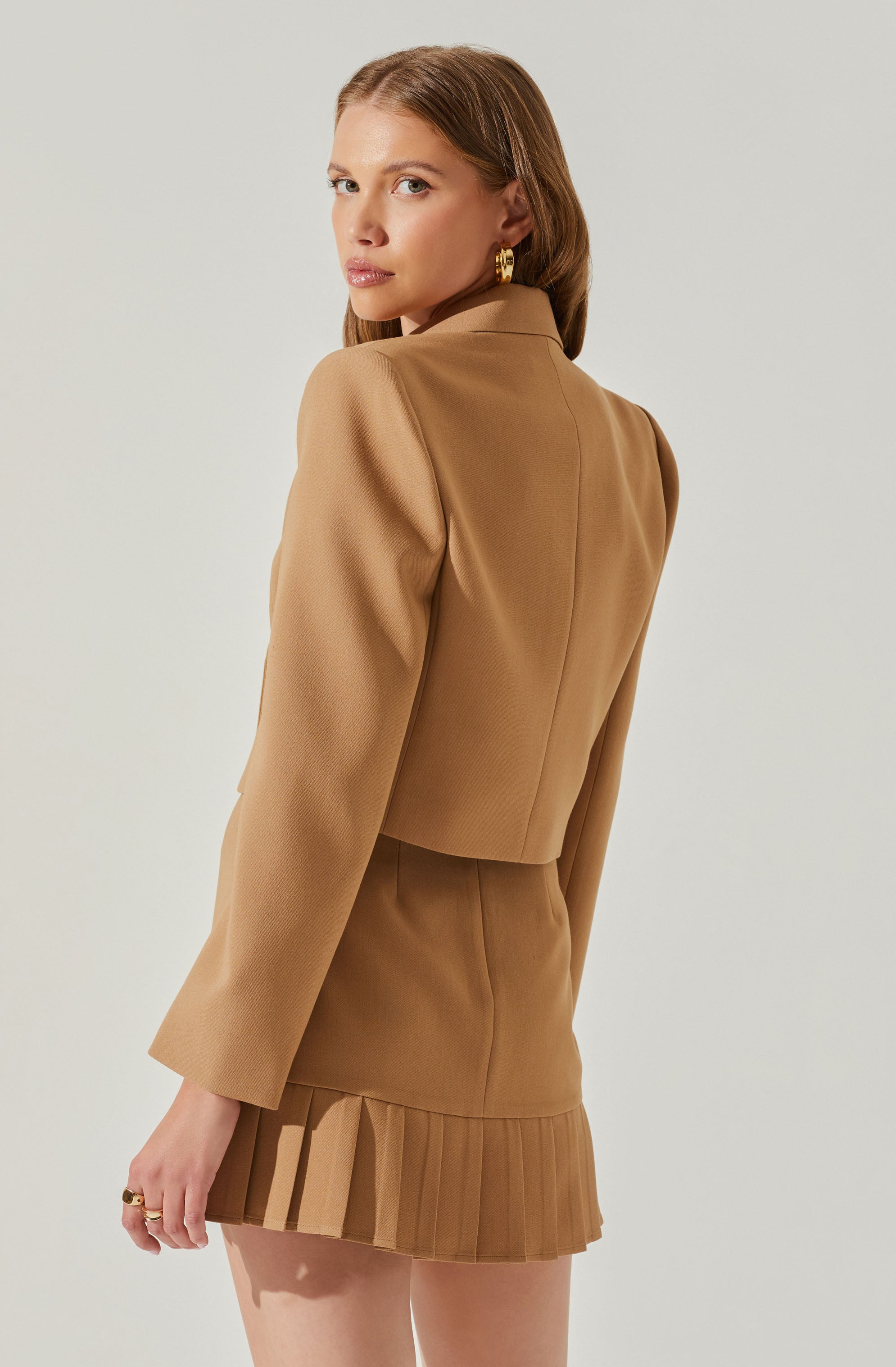 Fabiana Cropped Double Breasted Jacket-Aljck