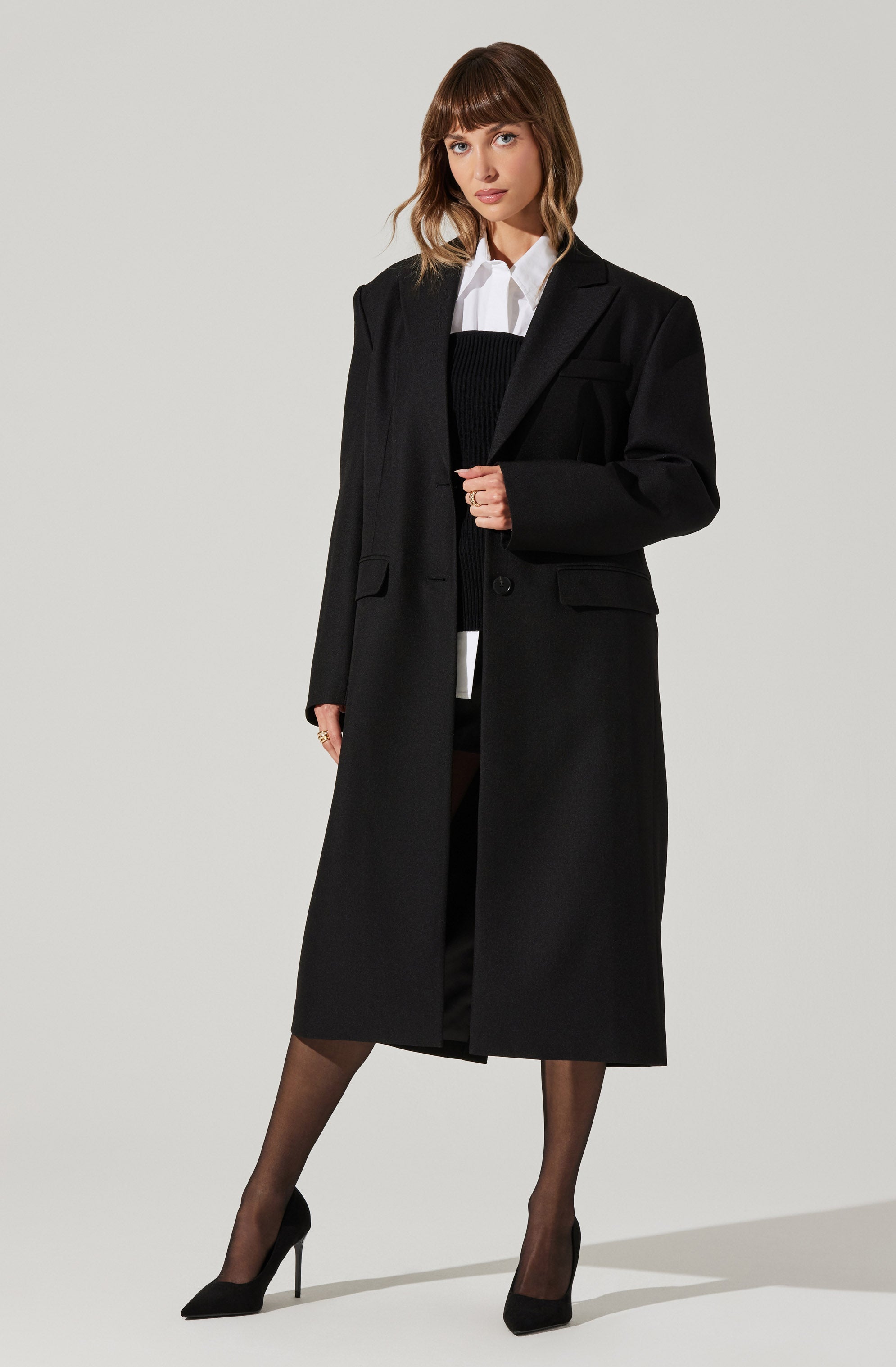 Brylee Longline Single Breasted Coat-Aljck