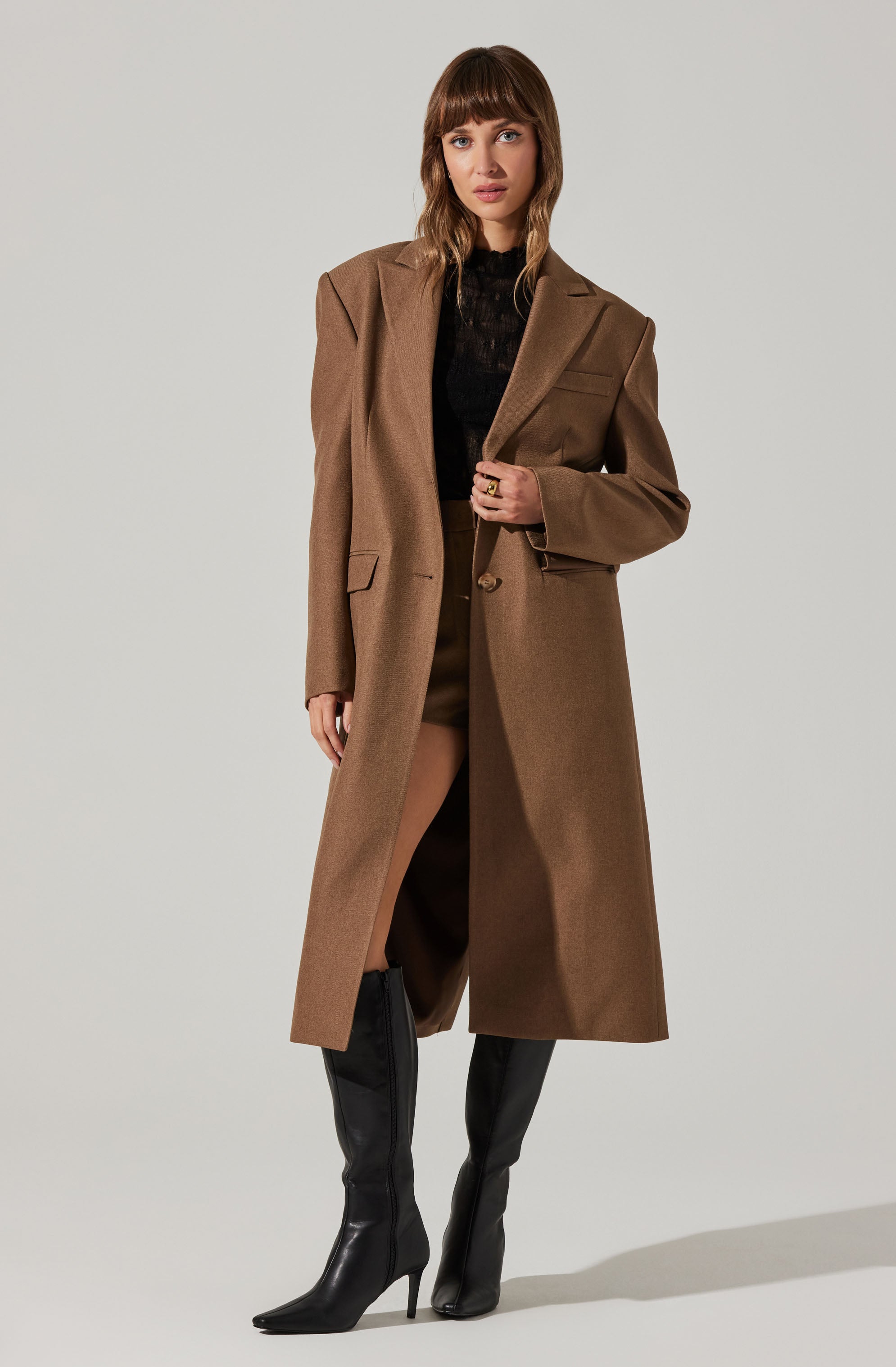 Brylee Longline Single Breasted Coat-Aljck