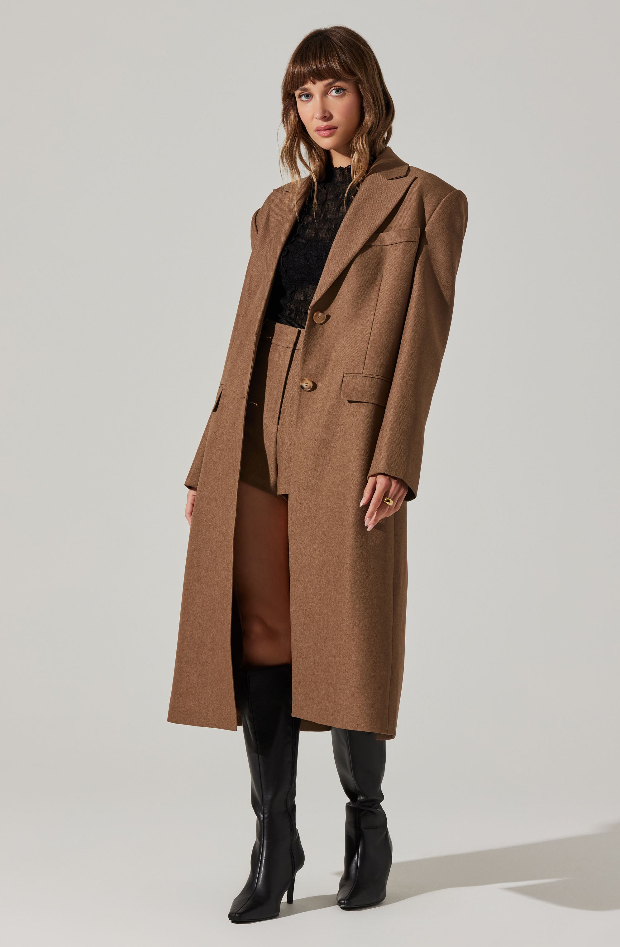 Brylee Longline Single Breasted Coat-Aljck