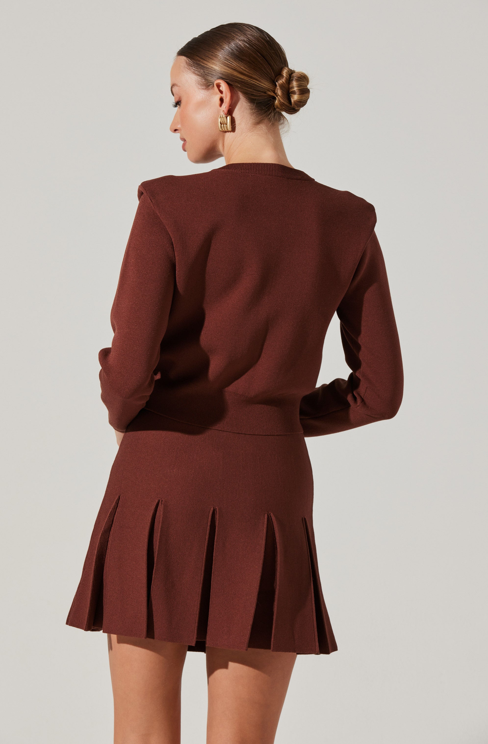 Denisa Faux Pearl Button Cardigan-Aljck