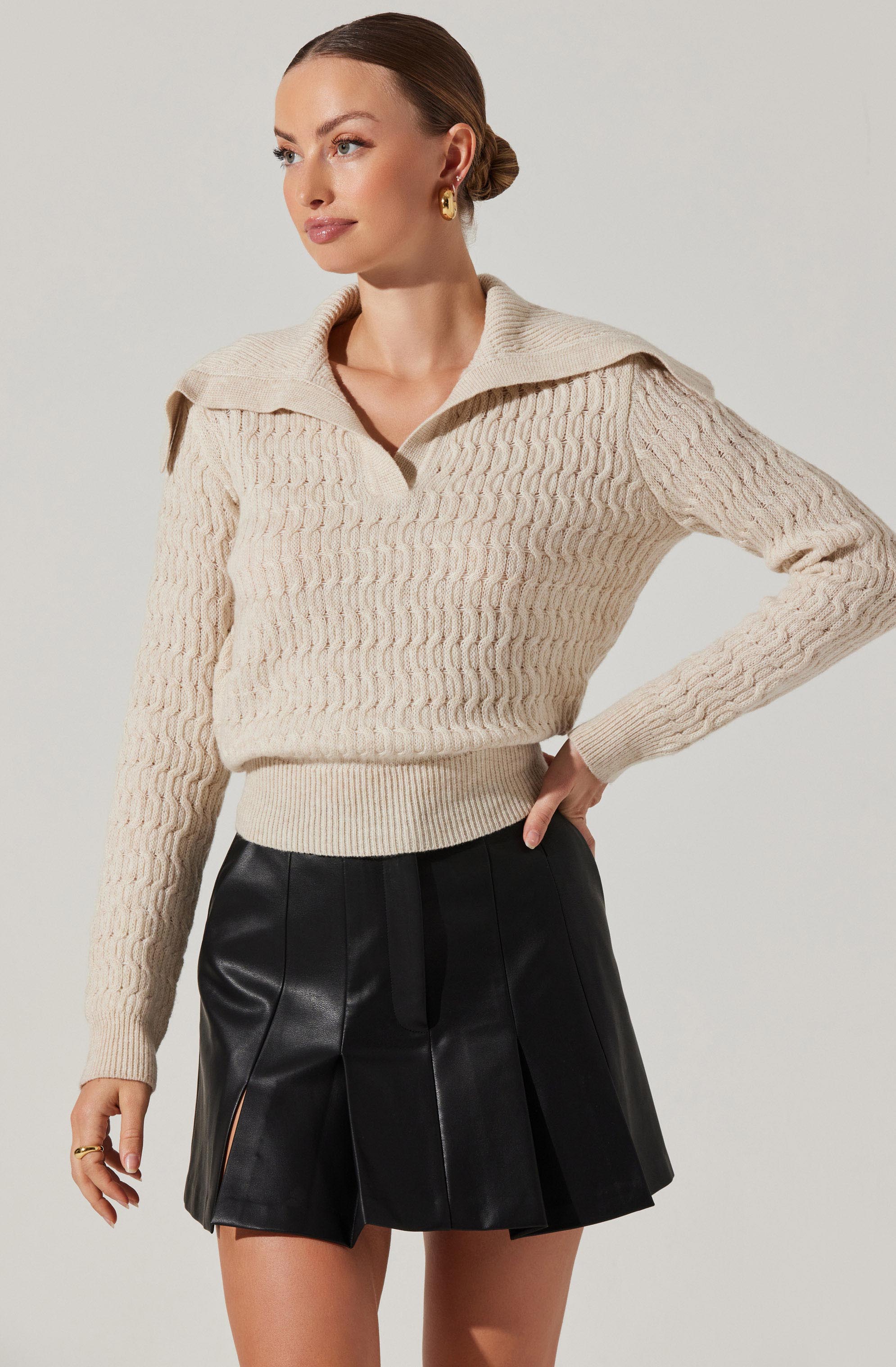 Xanthe Oversize Collar Sweater-Aljck