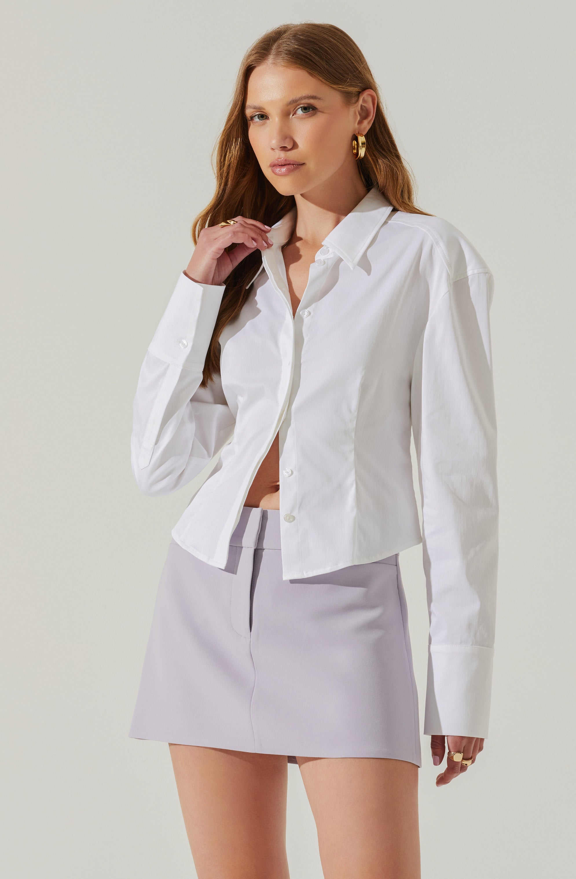 Serina Long Sleeve Button Up Top-Aljck