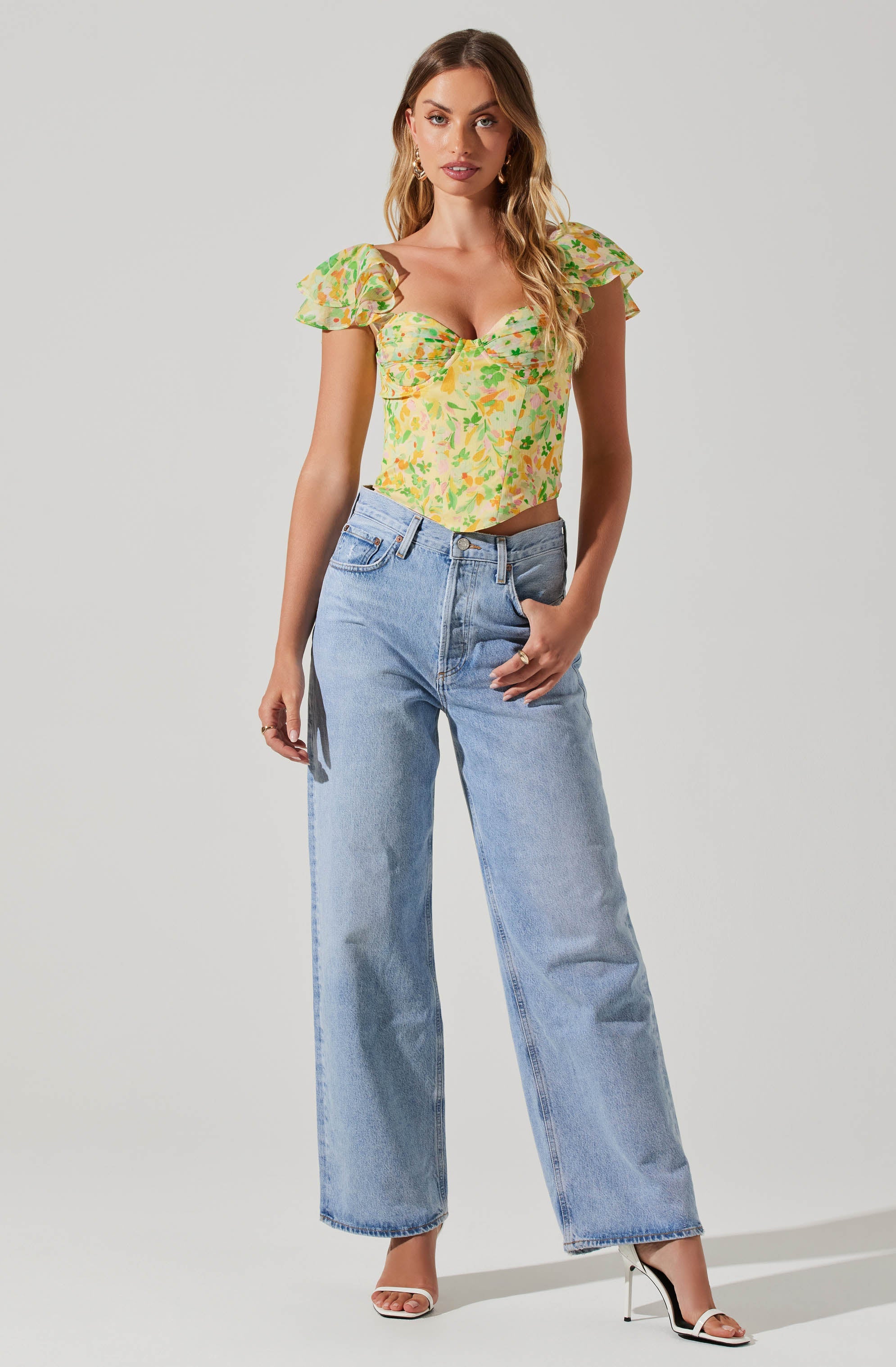 Corazon Floral Bustier Top-Aljck