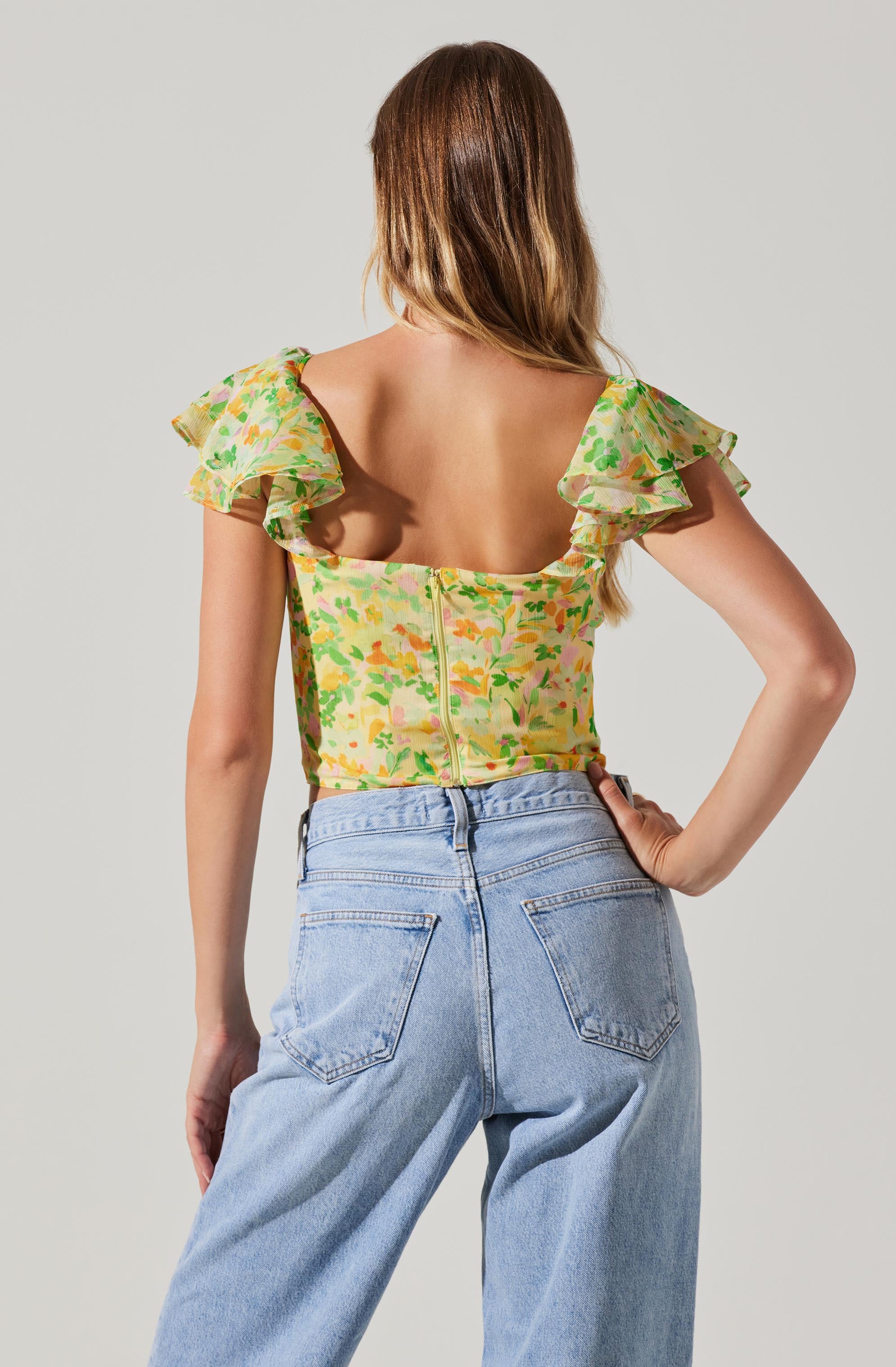 Corazon Floral Bustier Top-Aljck