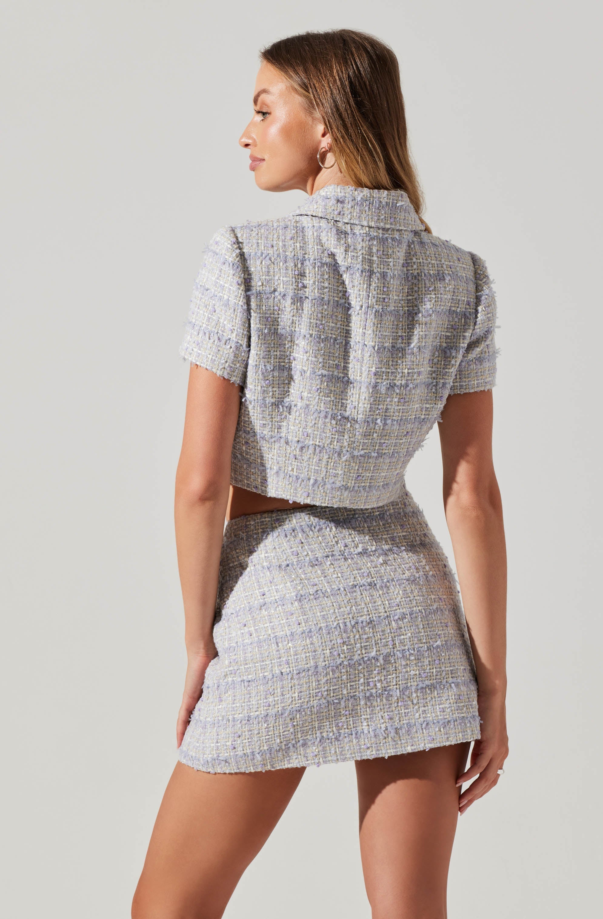 Mavey Cropped Tweed Jacket-Aljck