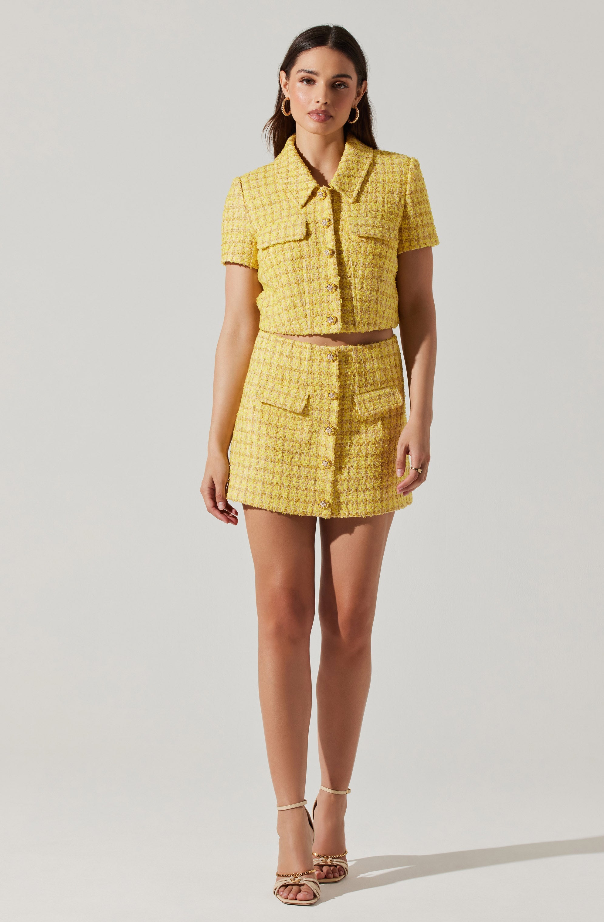 Mavey Cropped Tweed Jacket-Aljck