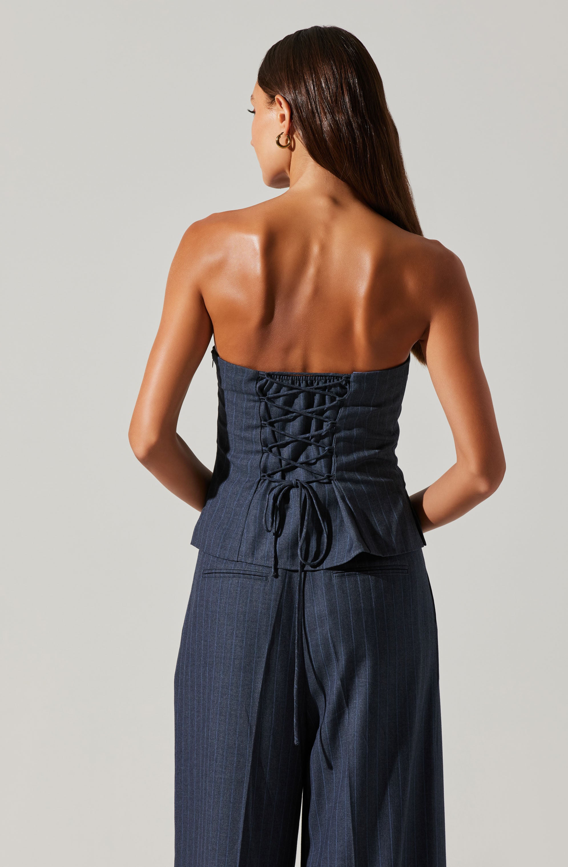 Kalani Pinstripe Tube Top-Aljck