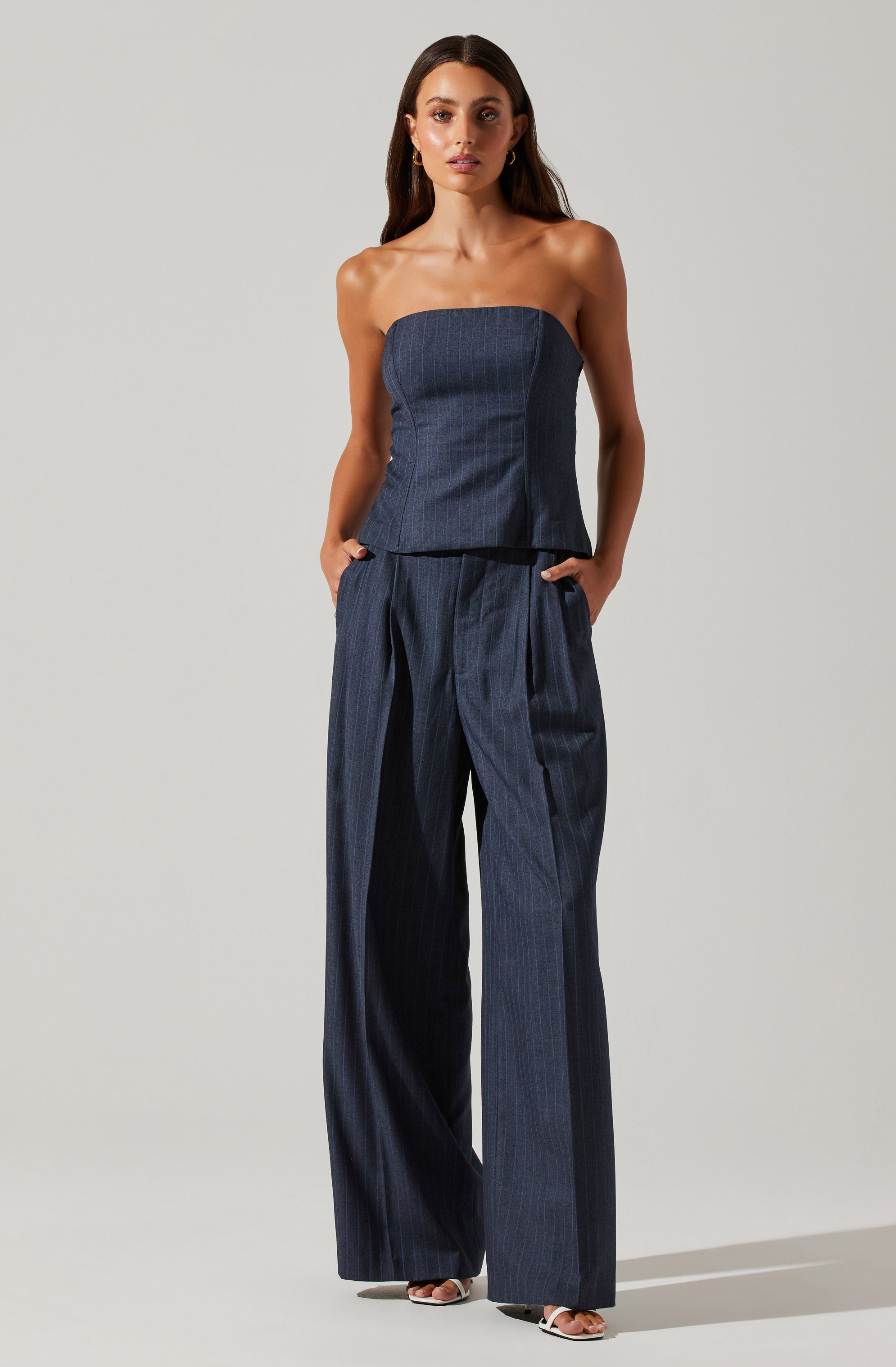 Kalani Pinstripe Tube Top-Aljck