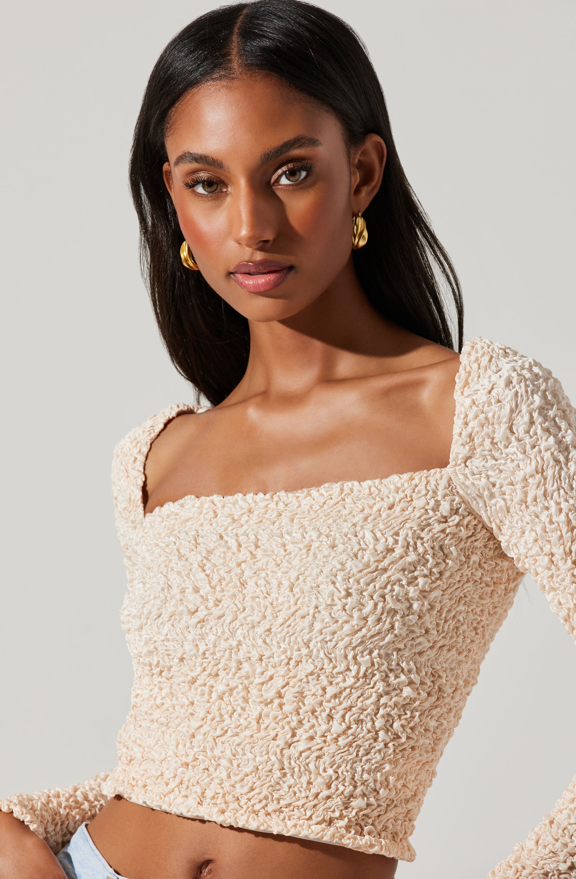 Sorrel Cropped Long Sleeve Top-Aljck