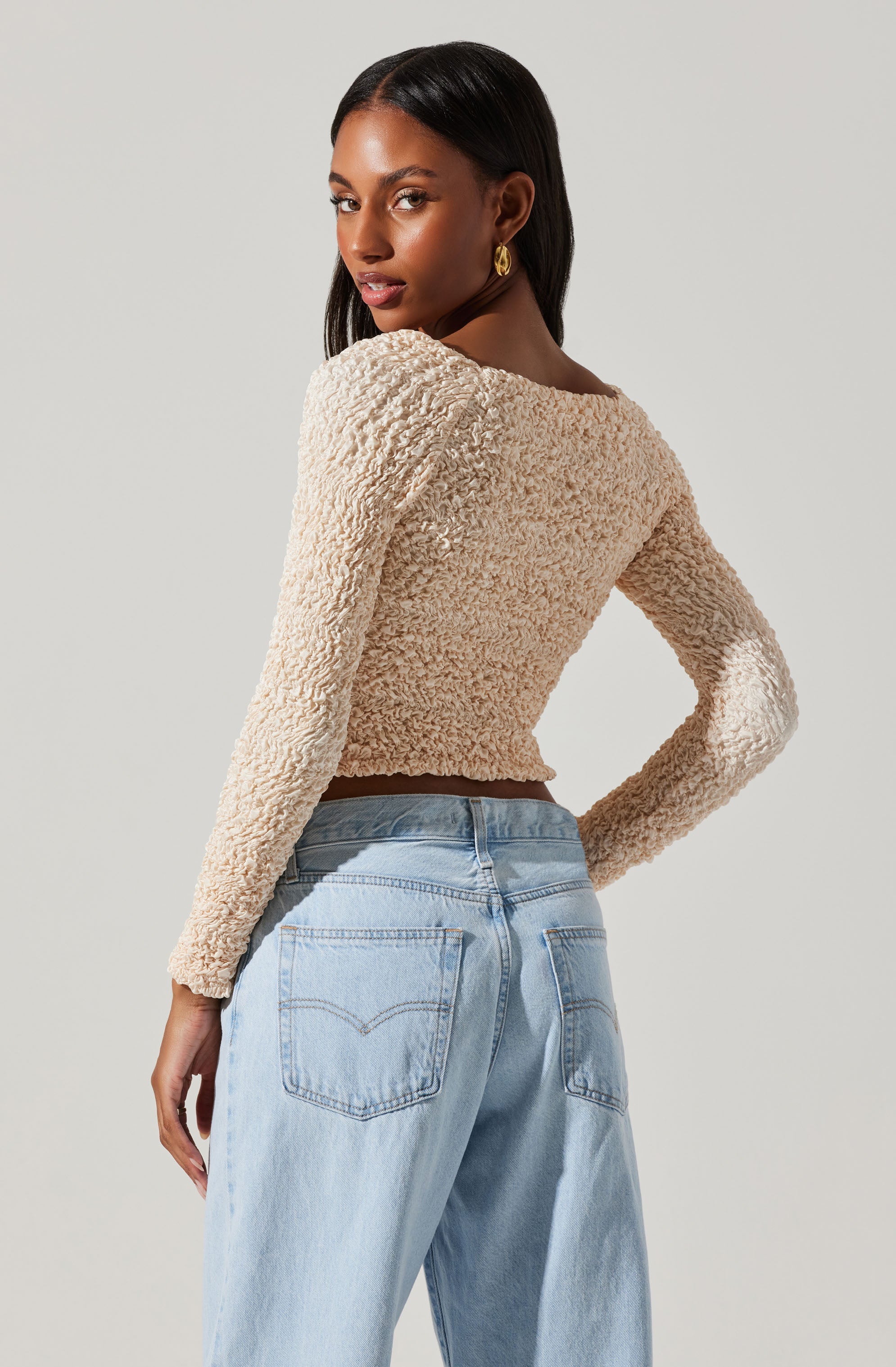 Sorrel Cropped Long Sleeve Top-Aljck