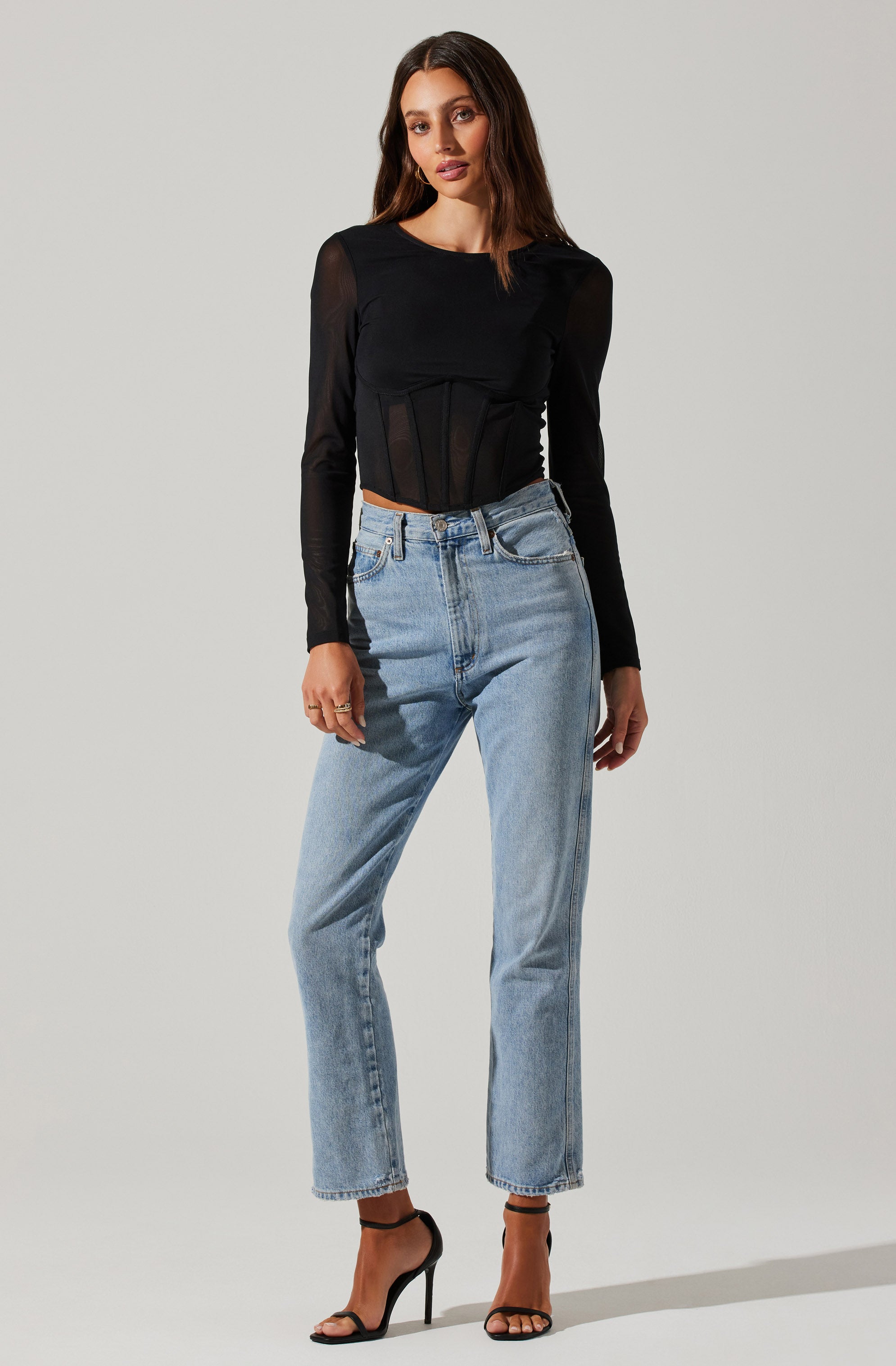 Kezia Corset Long Sleeve Top-Aljck