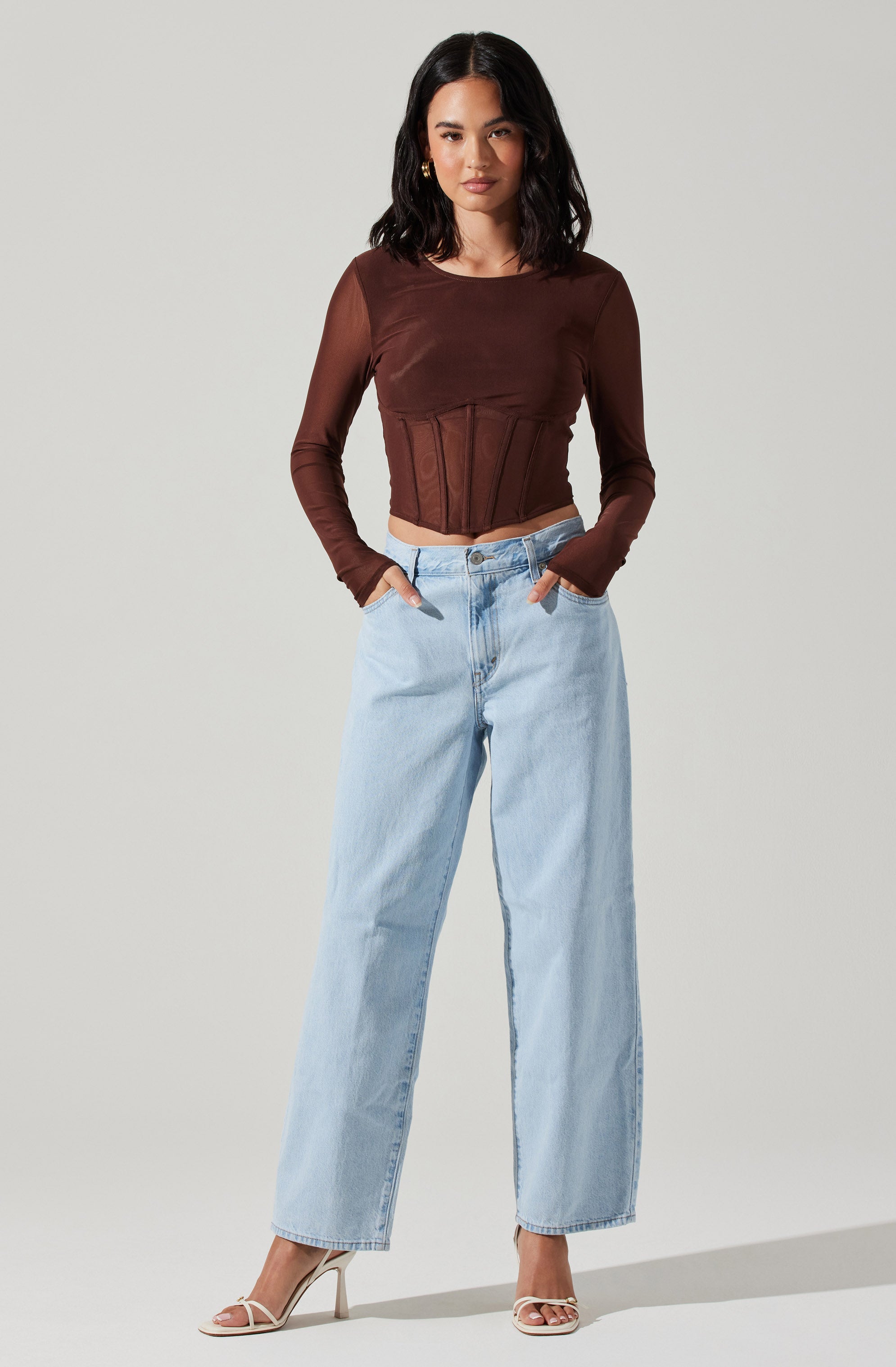 Kezia Corset Long Sleeve Top-Aljck