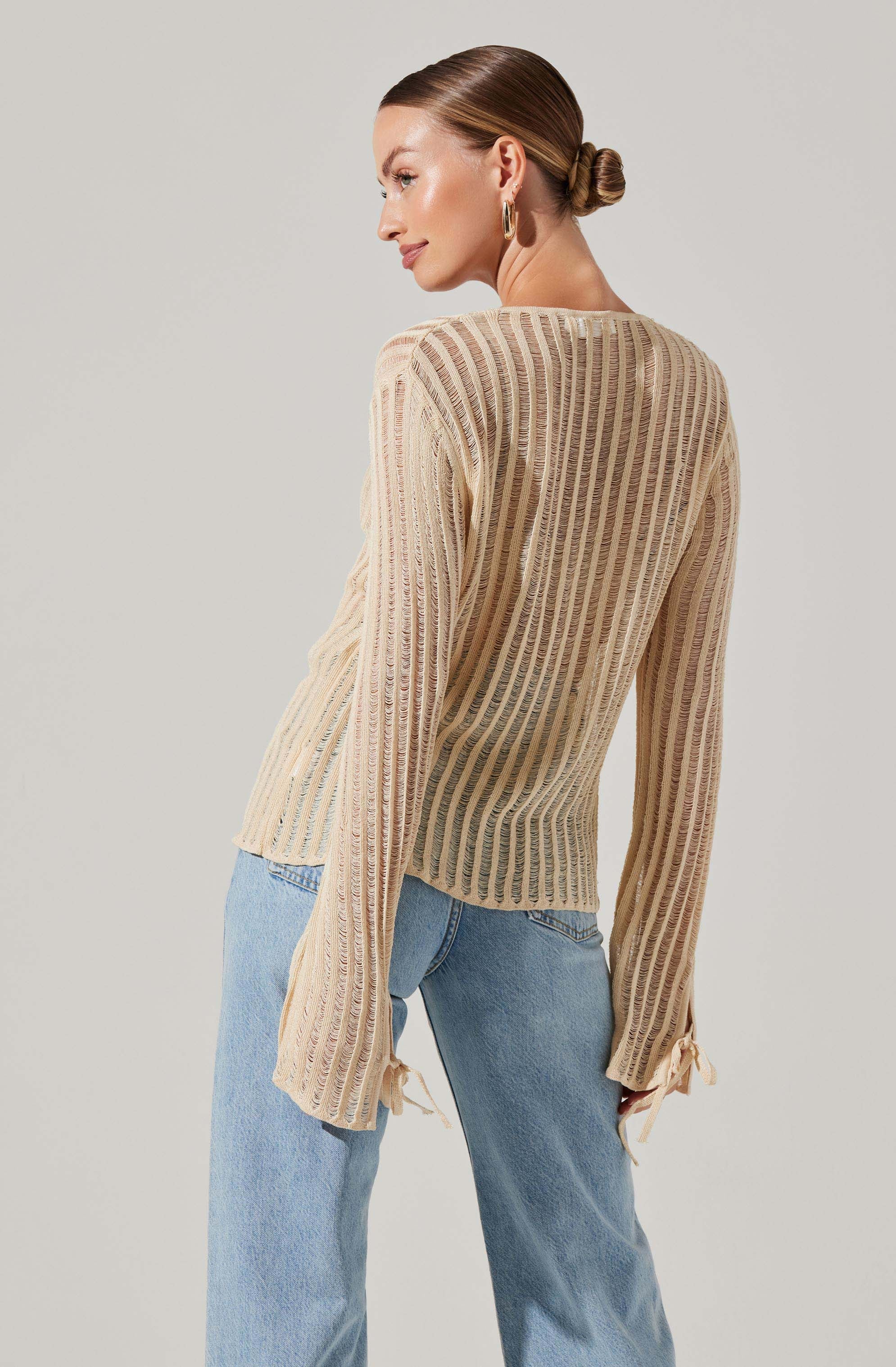 Sagari Tie Front Sweater-Aljck