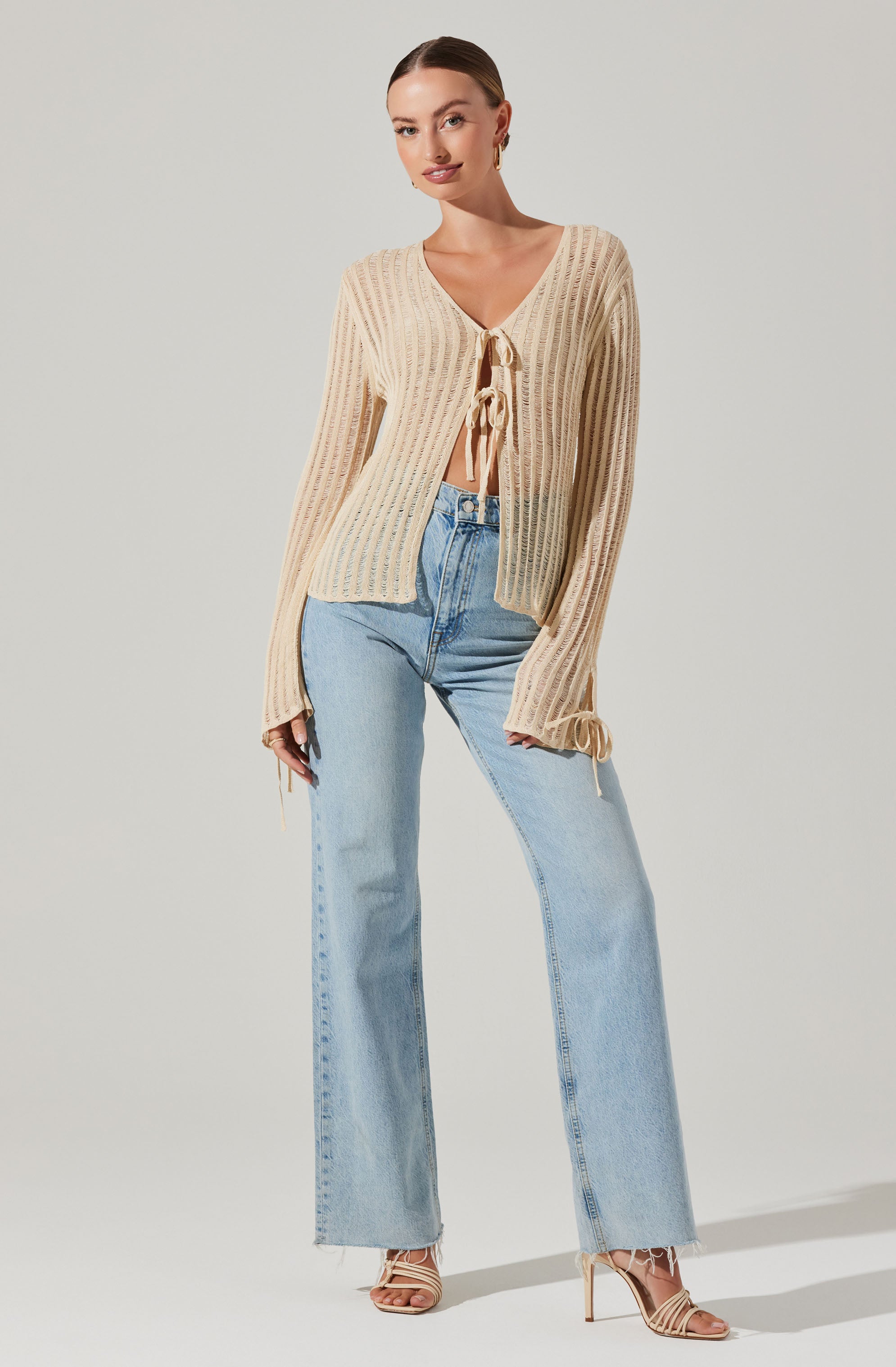 Sagari Tie Front Sweater-Aljck