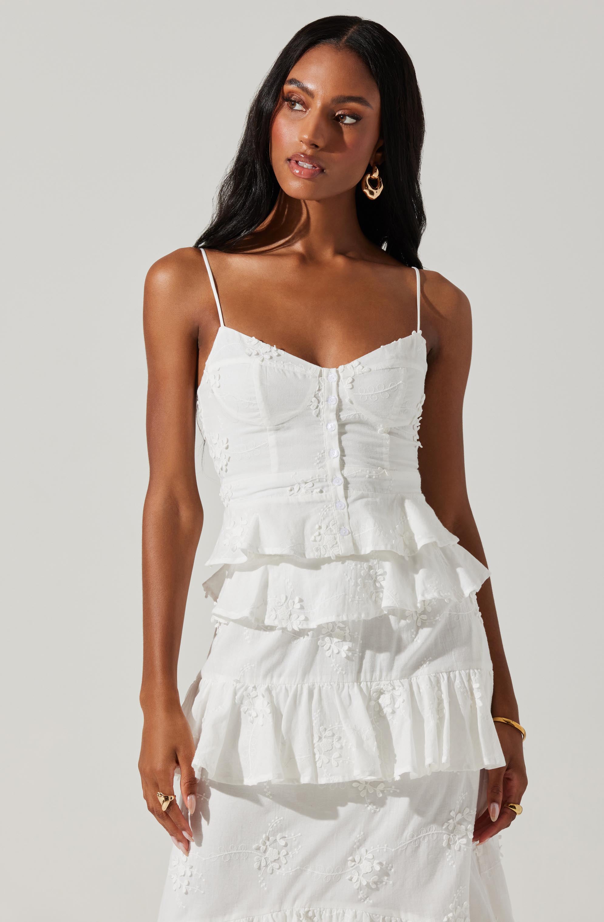 Elfie Eyelet Embroidered Top-Aljck