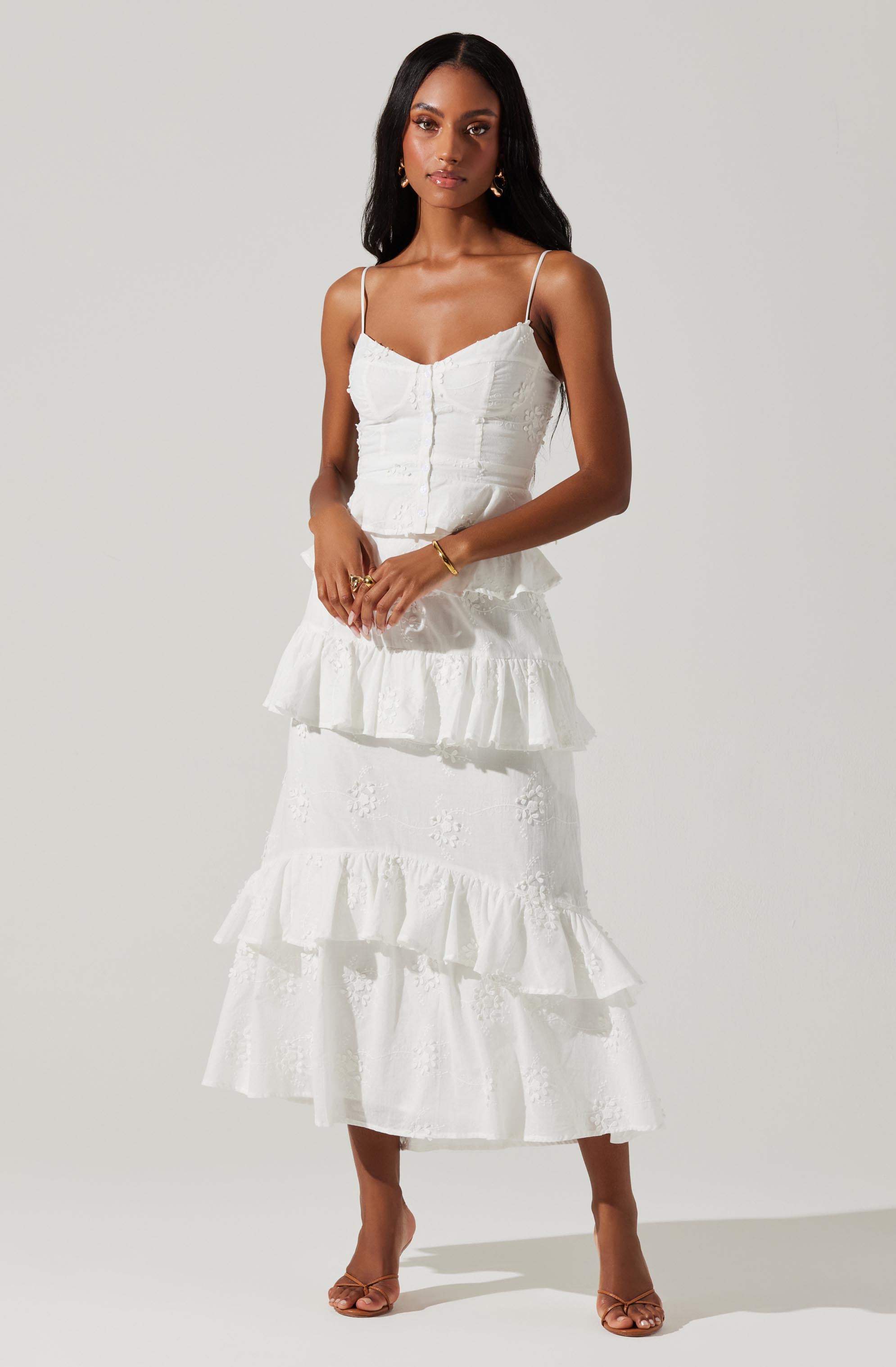 Elfie Eyelet Embroidered Top-Aljck