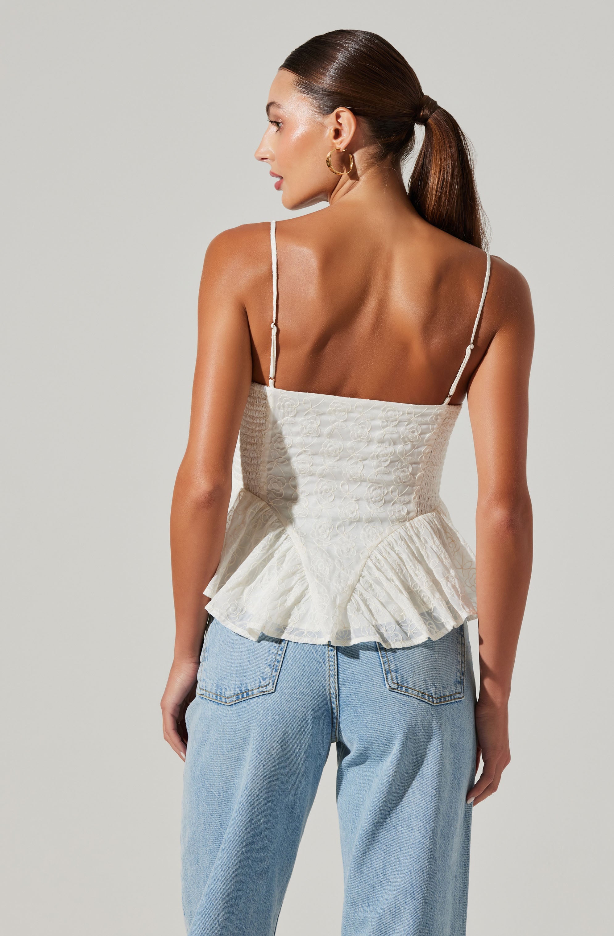 Emmy Embellished Peplum Top-Aljck
