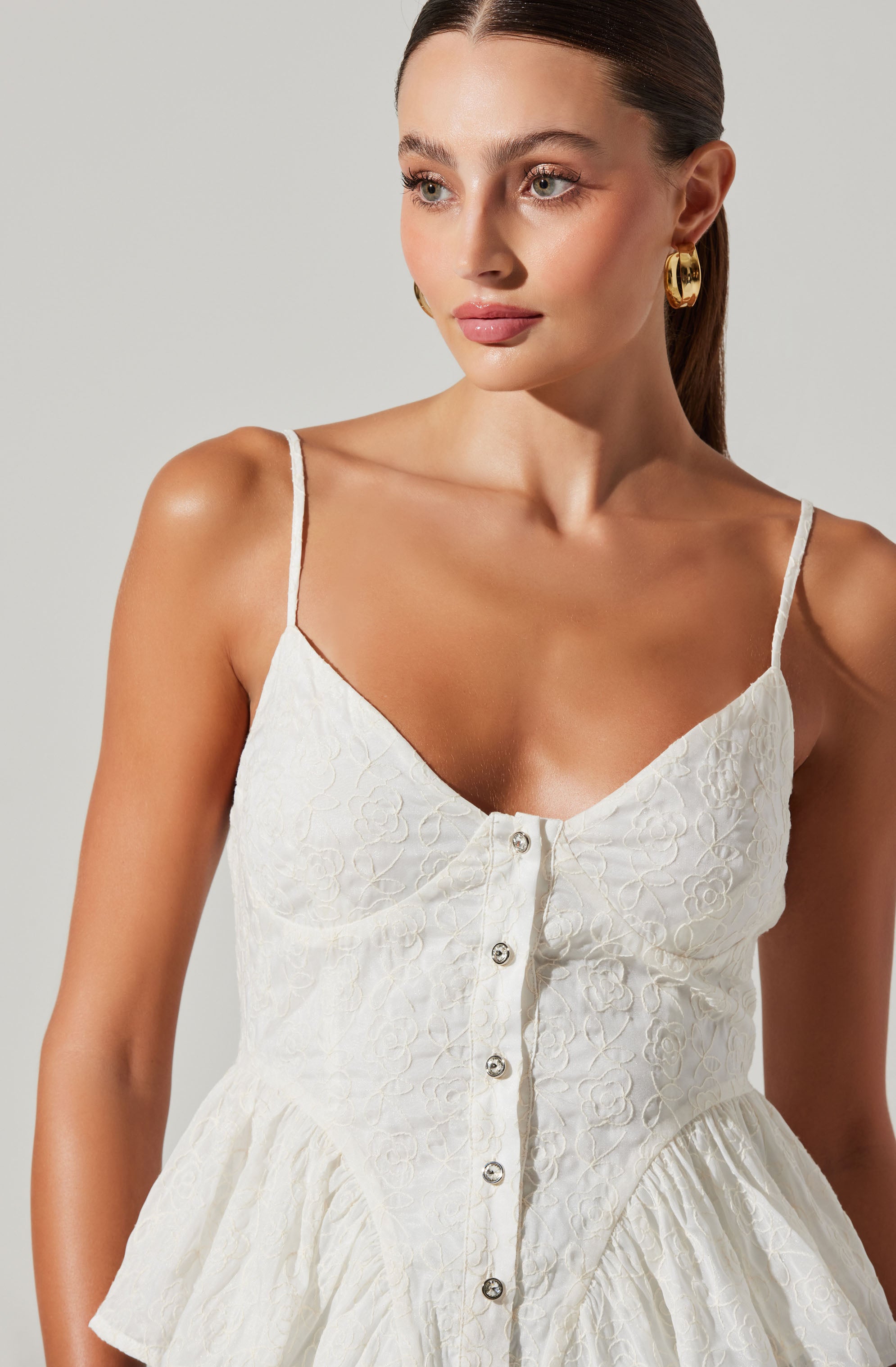 Emmy Embellished Peplum Top-Aljck