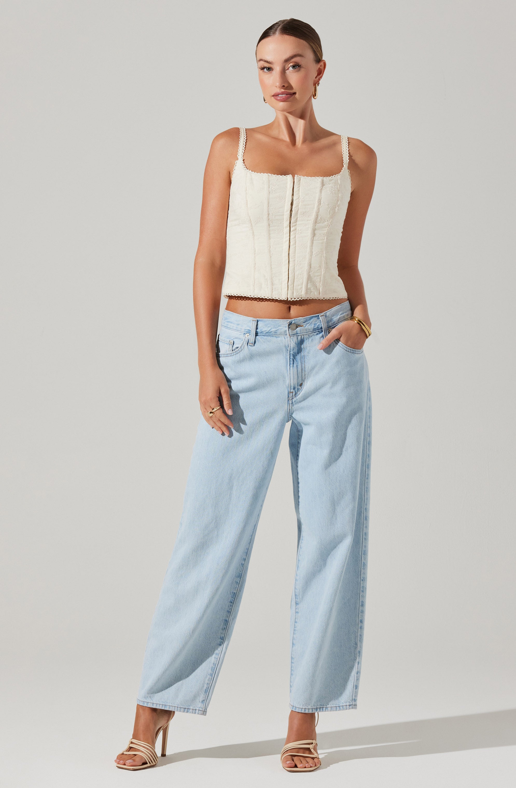 Venus Embroidered Corset Top-Aljck