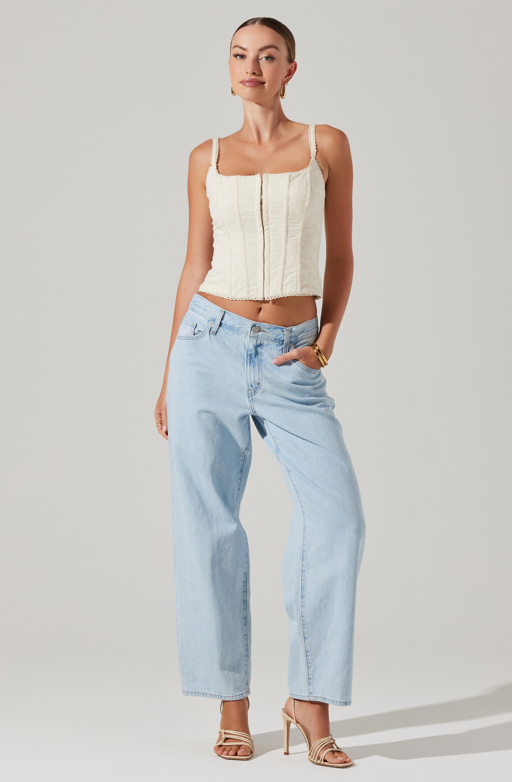 Venus Embroidered Corset Top-Aljck