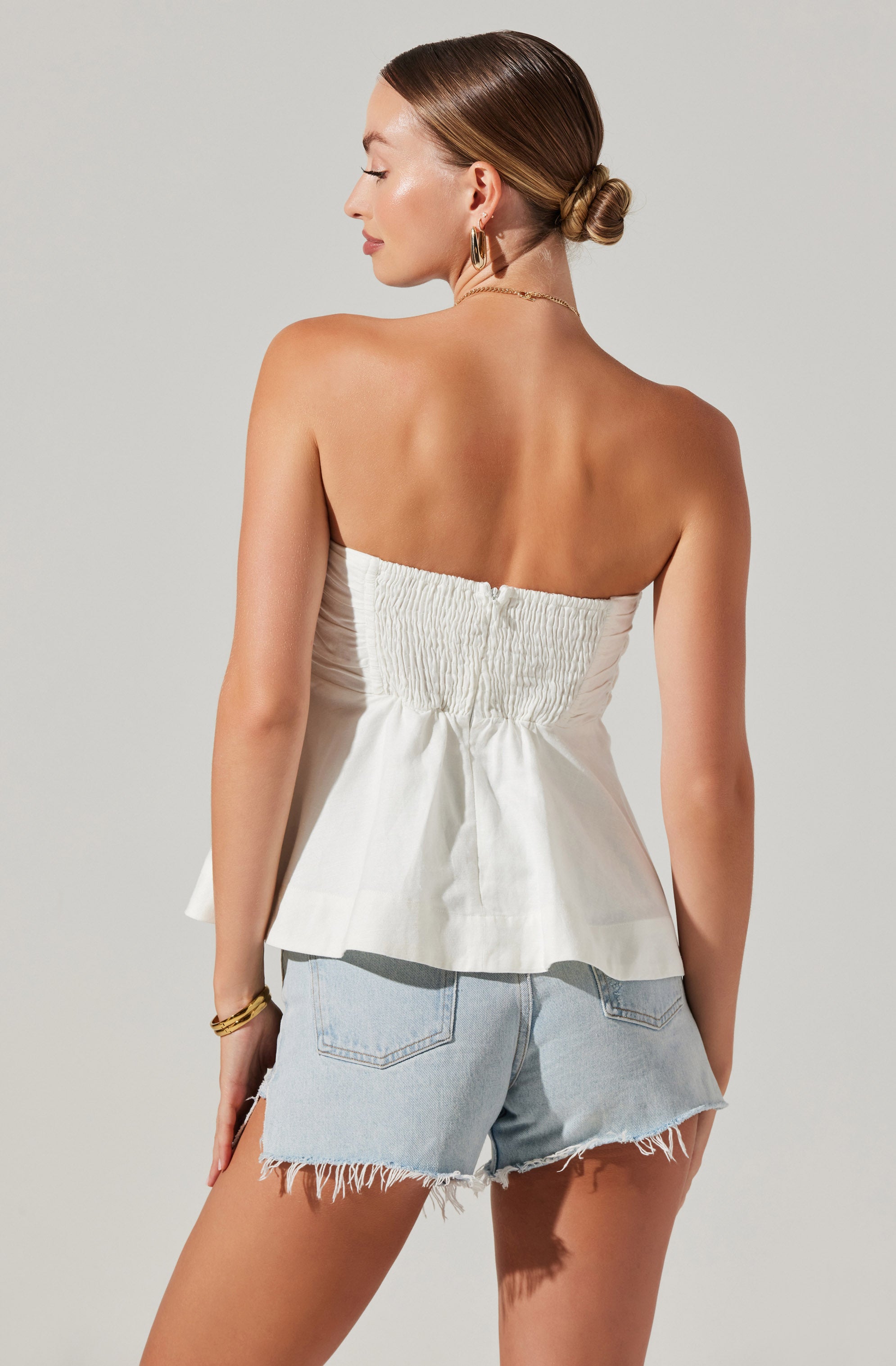 Nerina Twist Front Strapless Top-Aljck