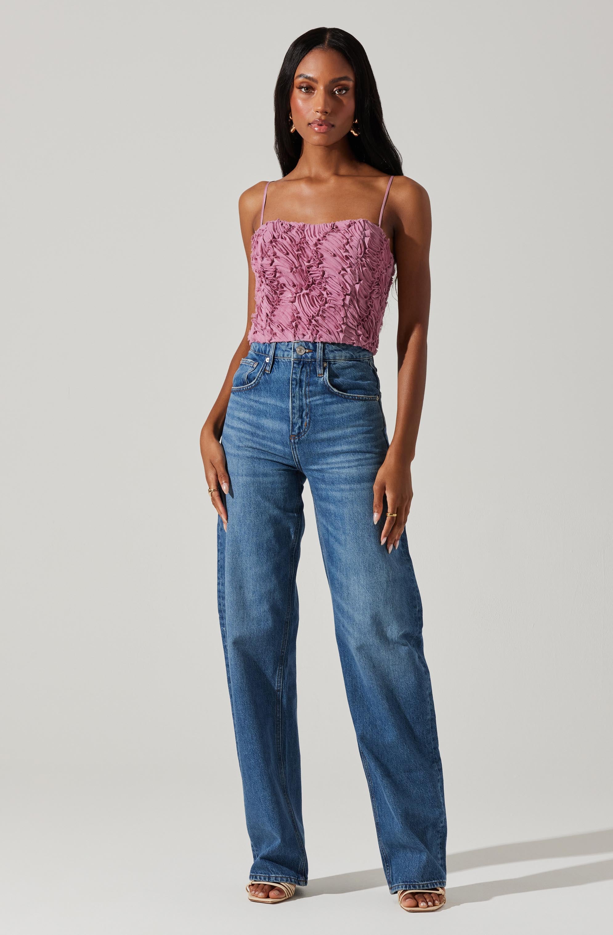 Kalinda 3D Texture Crop Top-Aljck