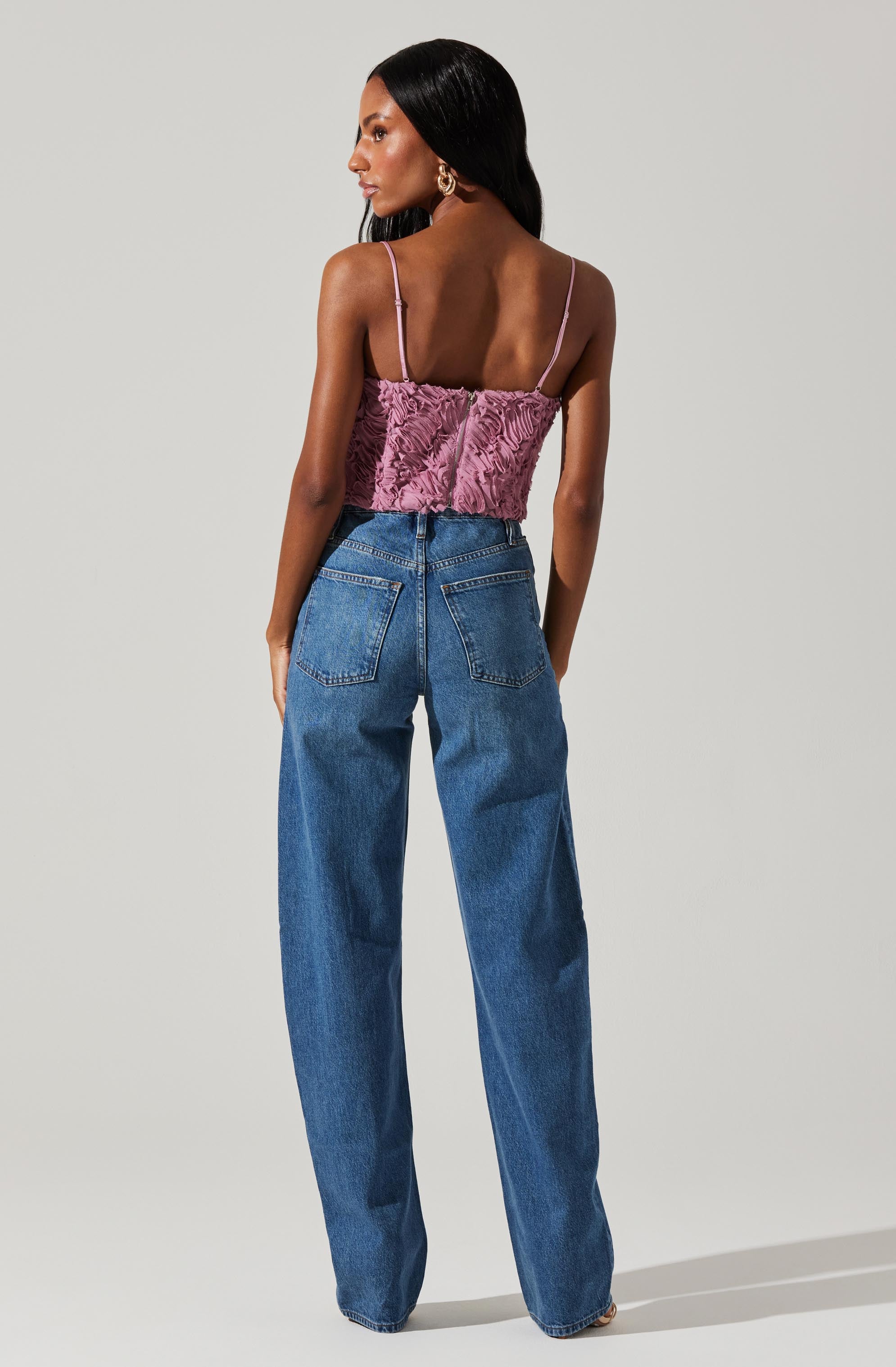 Kalinda 3D Texture Crop Top-Aljck