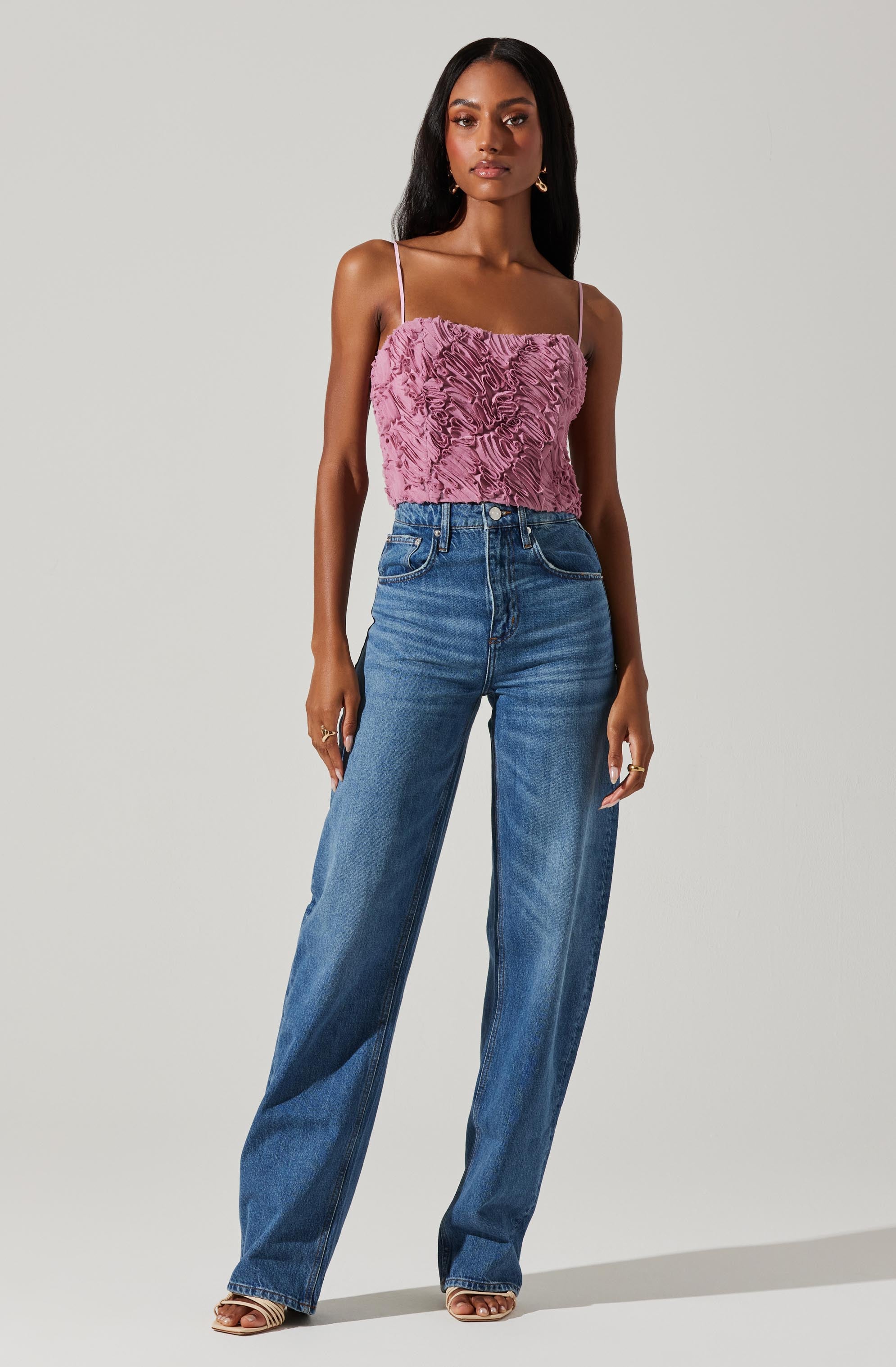 Kalinda 3D Texture Crop Top-Aljck