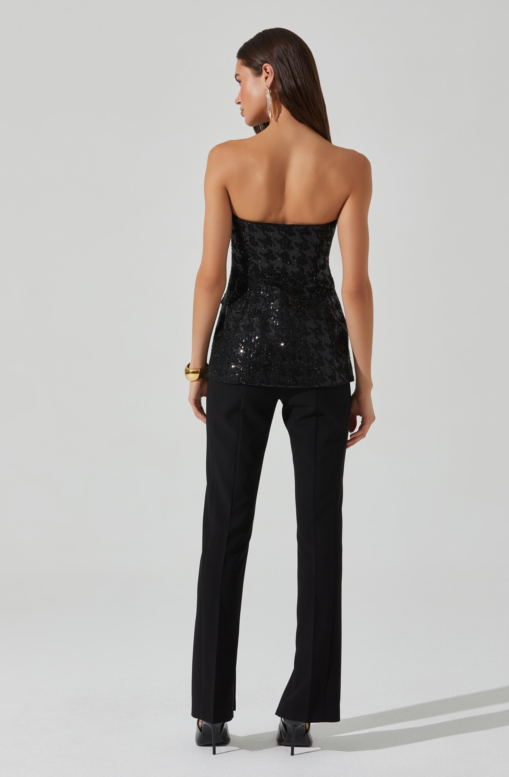 Milani Tweed Houndstooth Sequin Top-Aljck