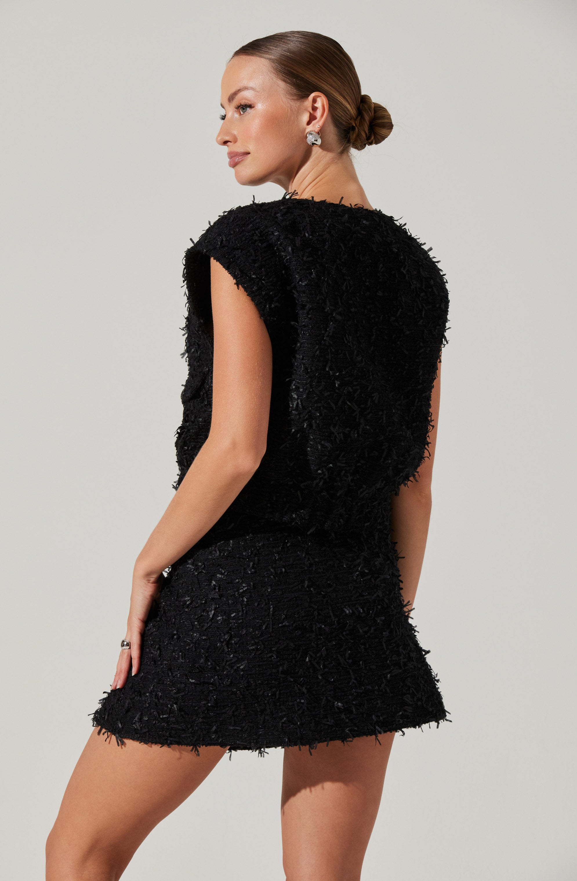 Pedrine Textured Tweed Vest-Aljck