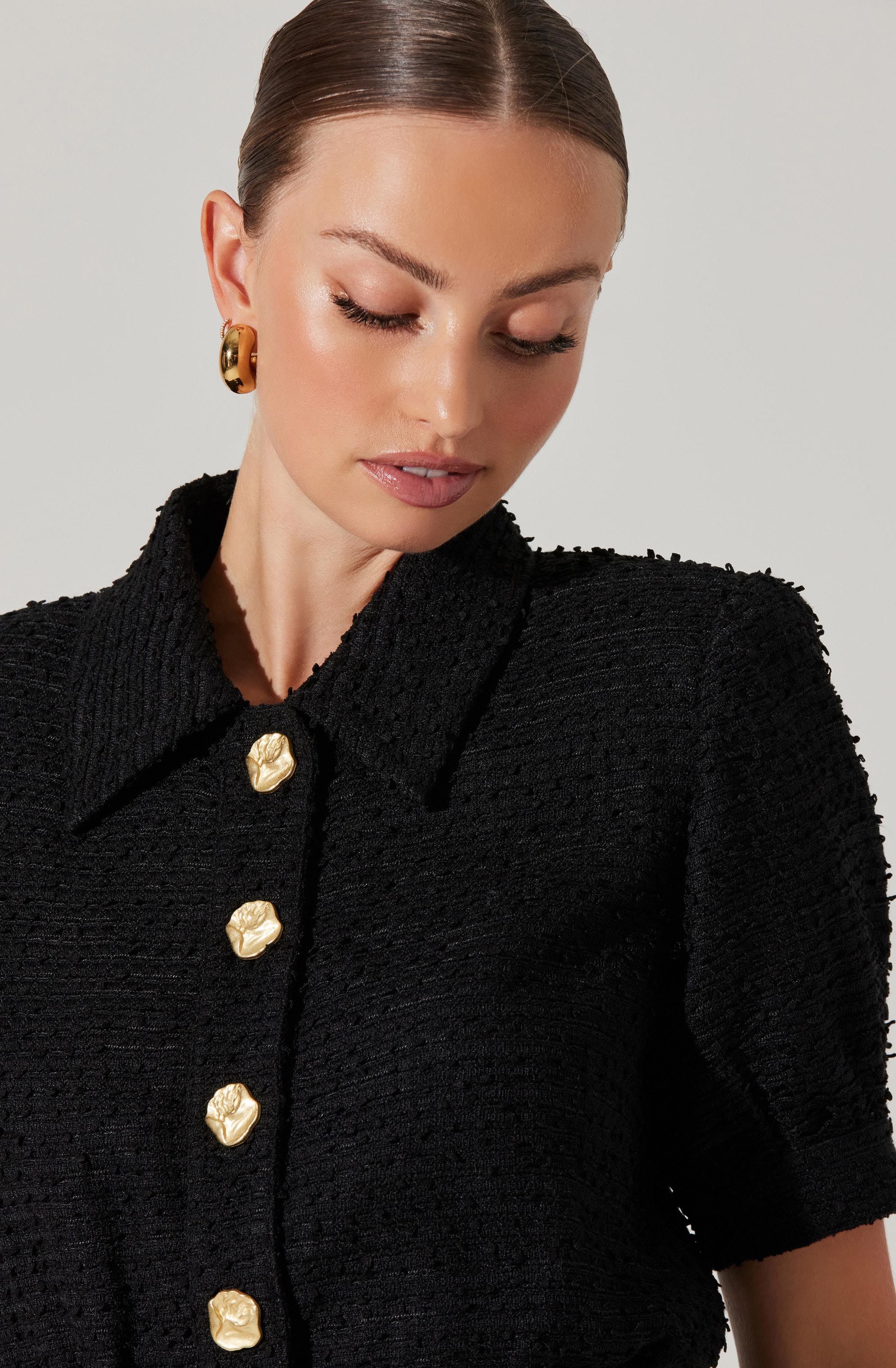 Bronwyn Puff Sleeve Tweed Jacket-Aljck