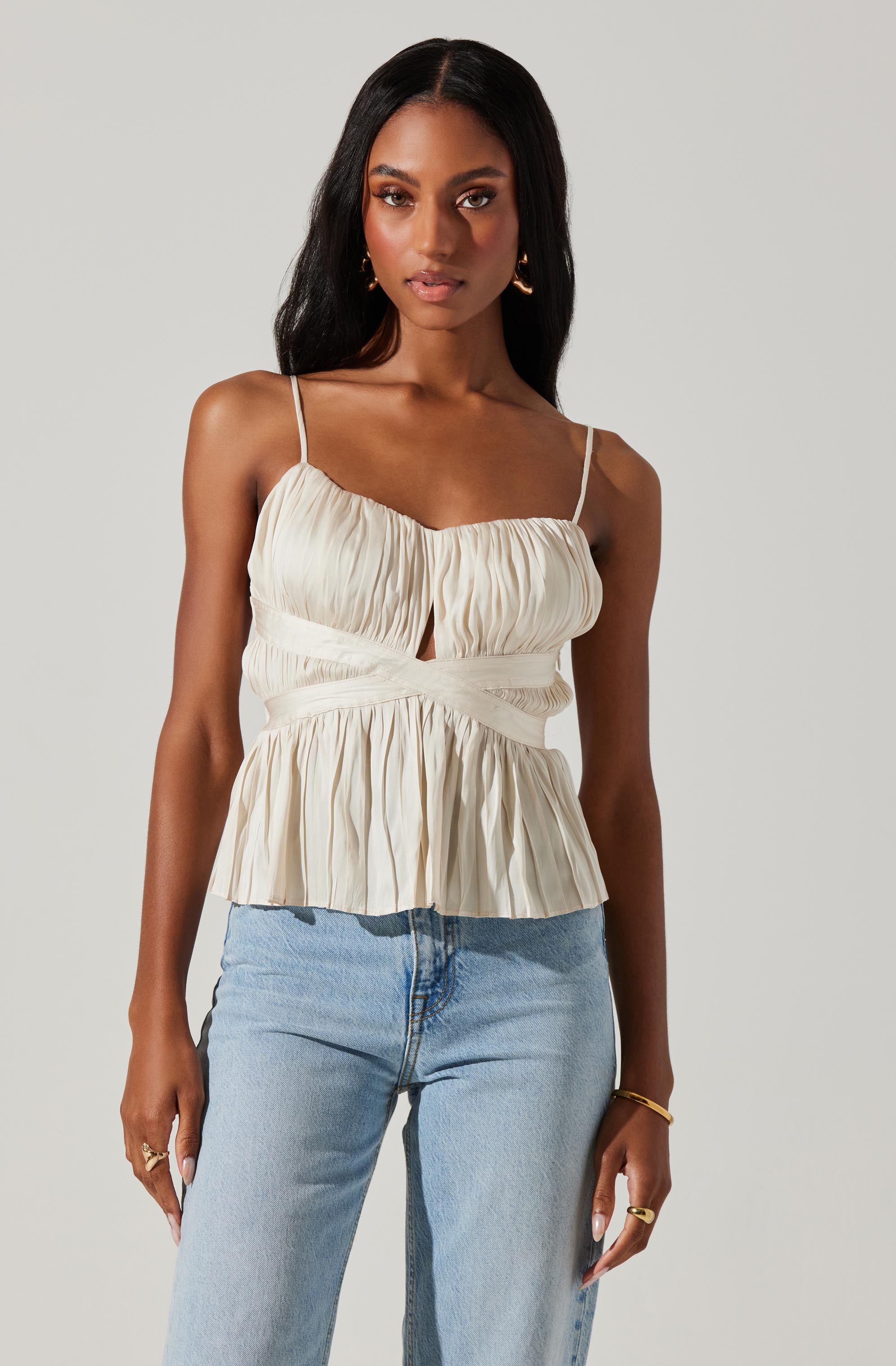 Katie Pleated Top-Aljck