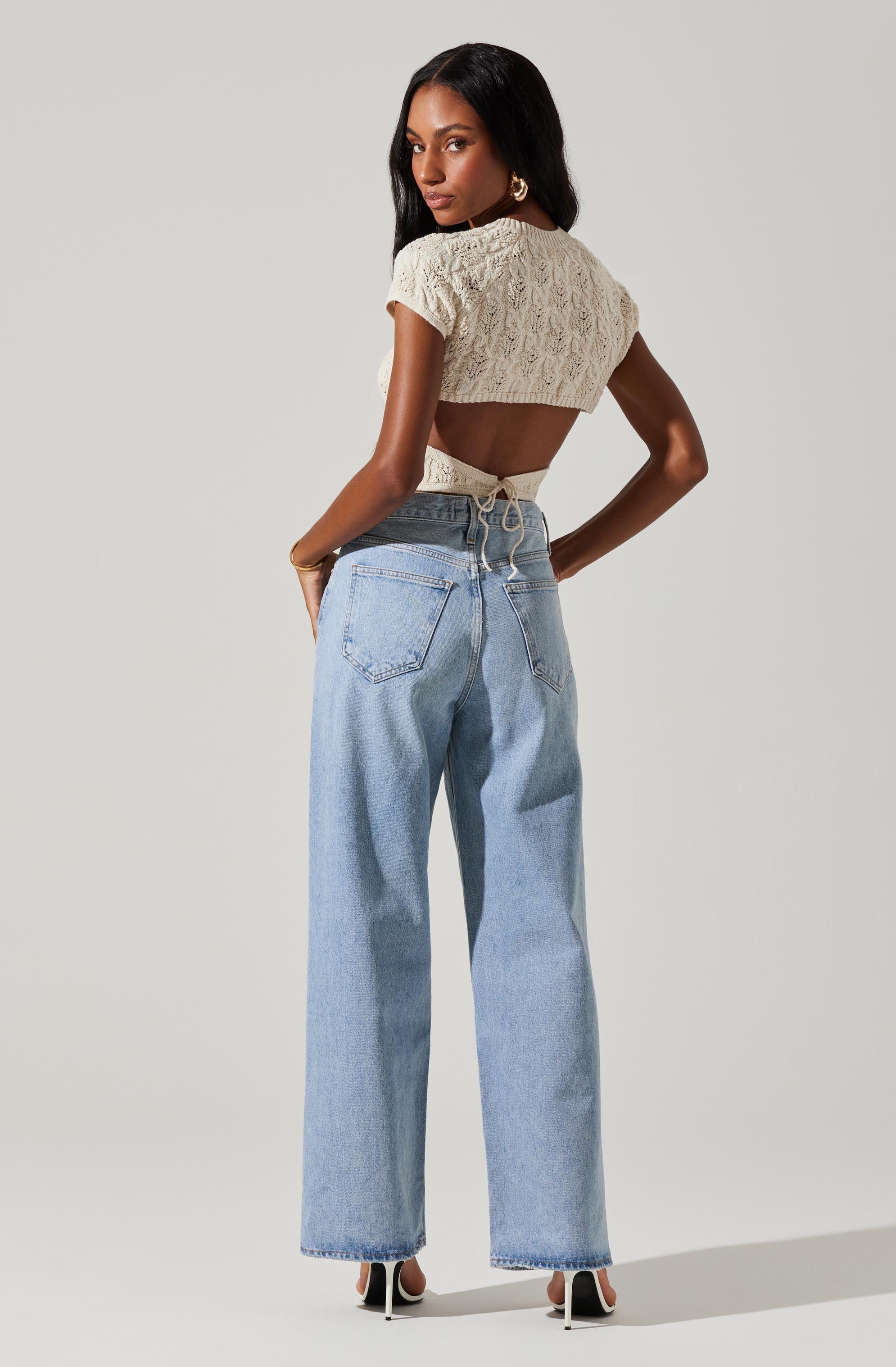 Alda Cropped Sweater Top-Aljck