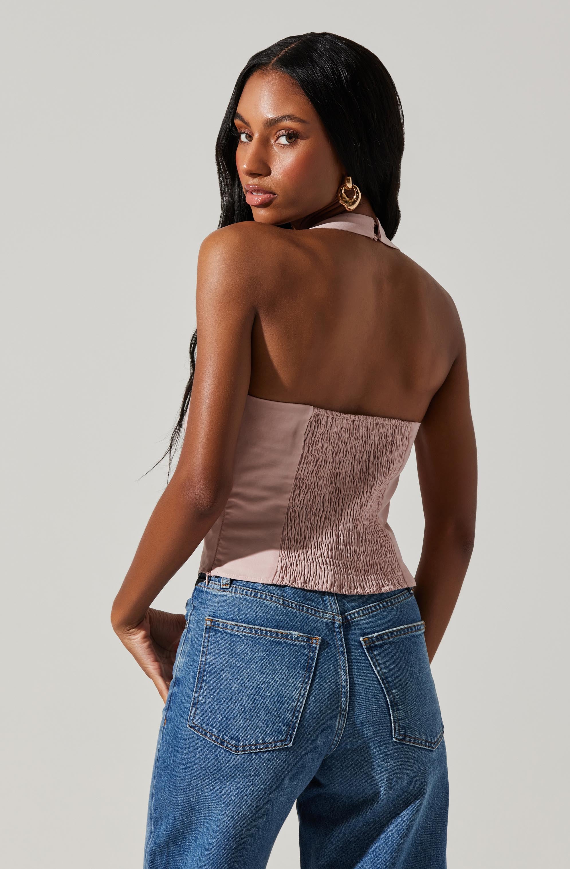 Sunna Halter Neck Top-Aljck