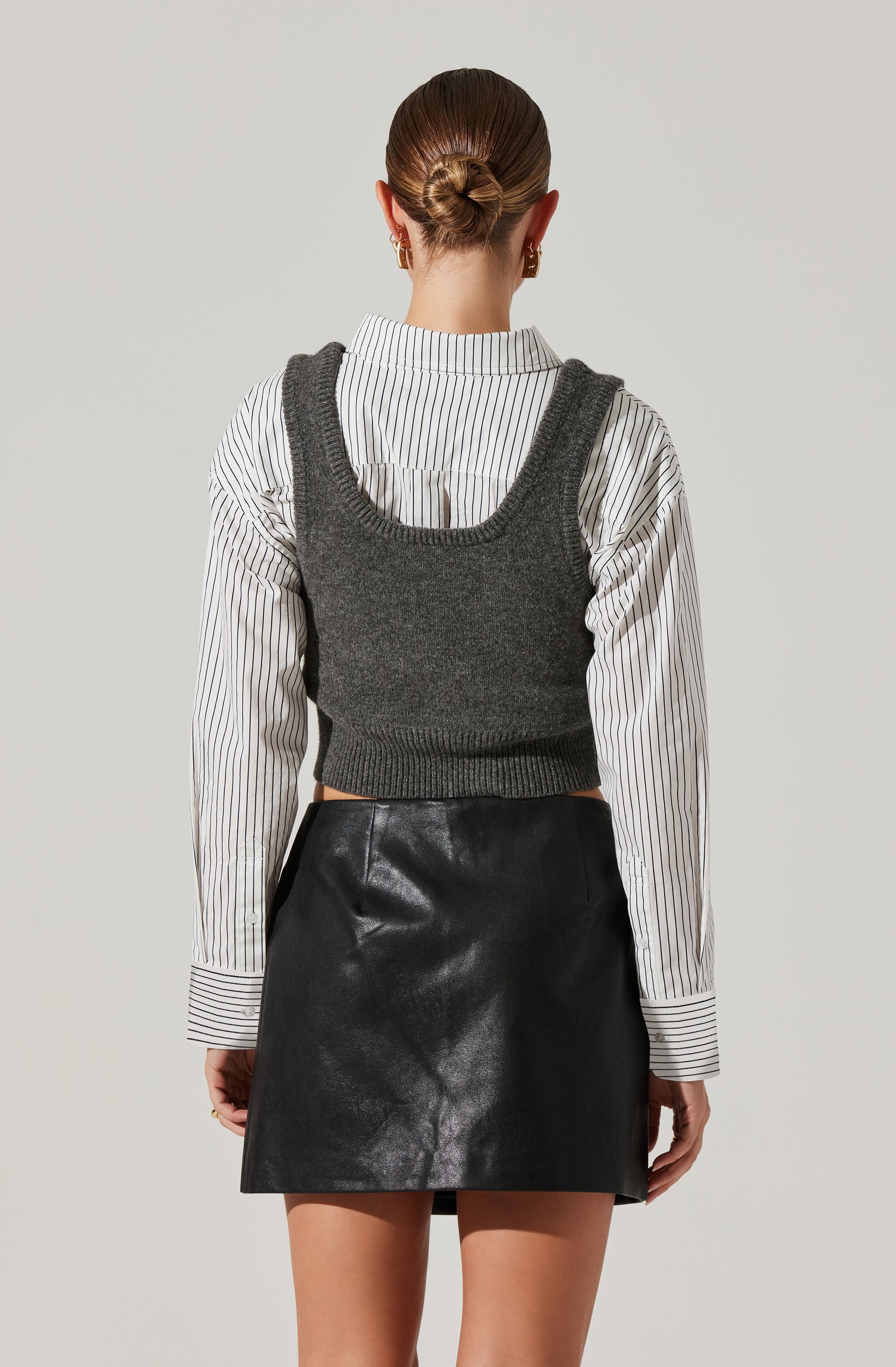 Guinevere Layered Sweater Vest Top-Aljck