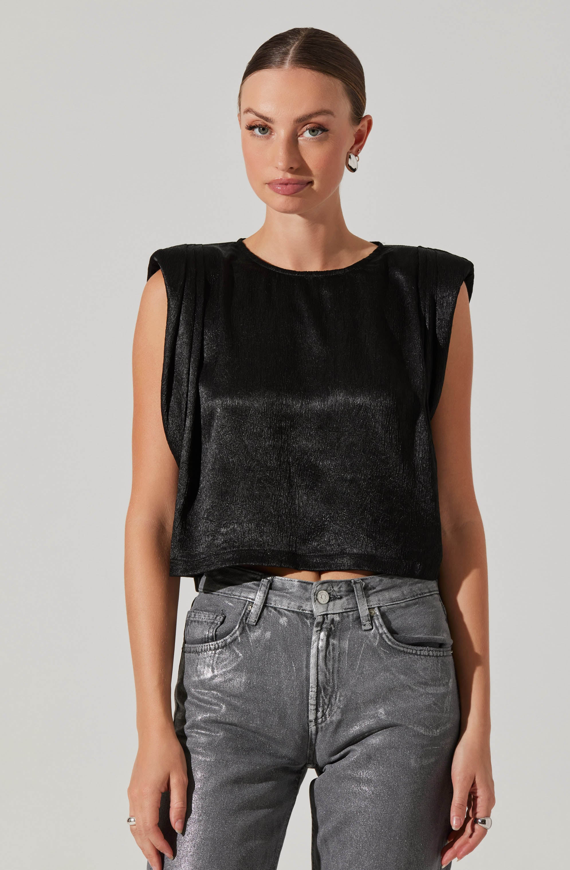Isola Boxy Shoulder Pad Top-Aljck