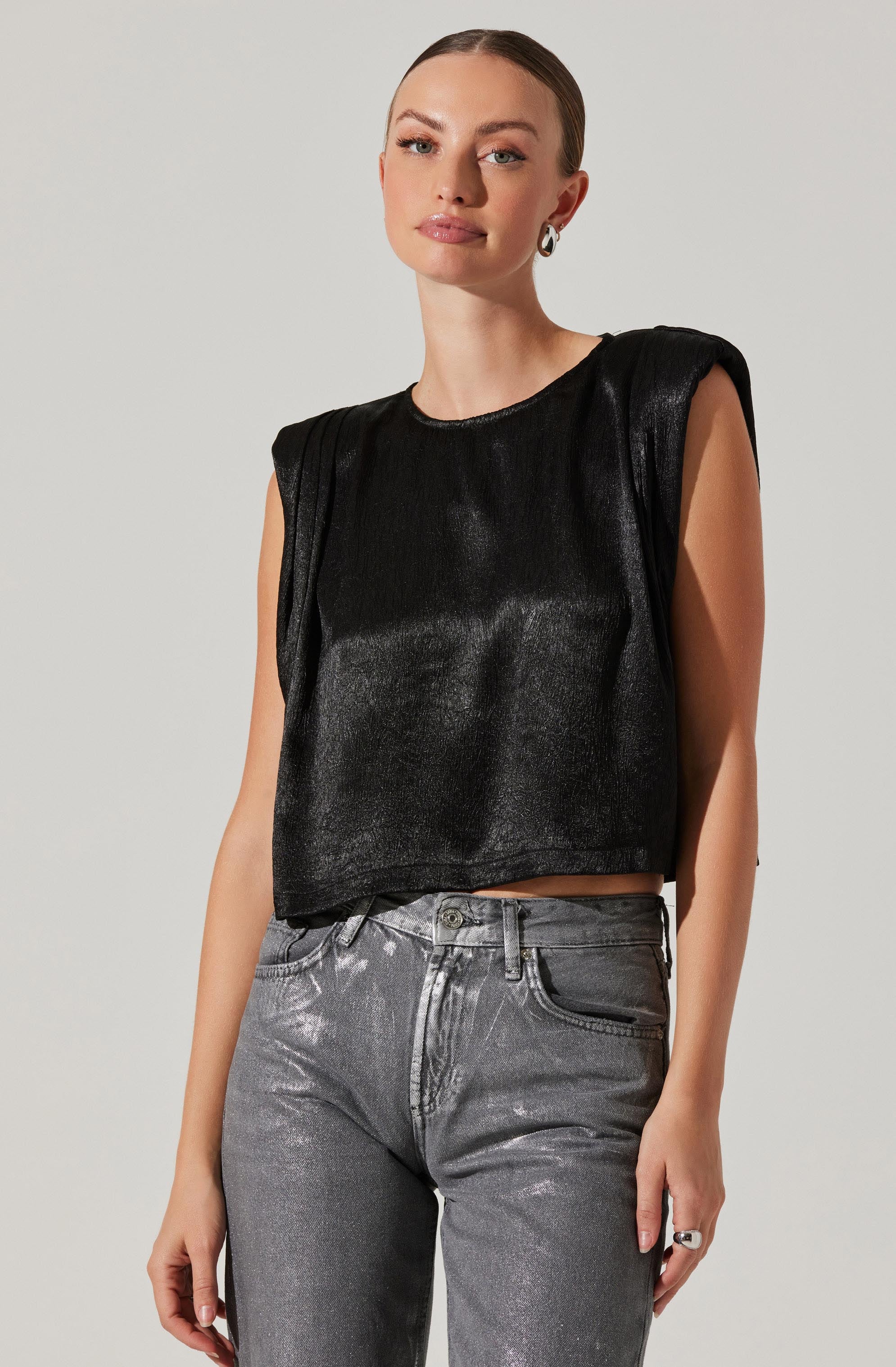Isola Boxy Shoulder Pad Top-Aljck