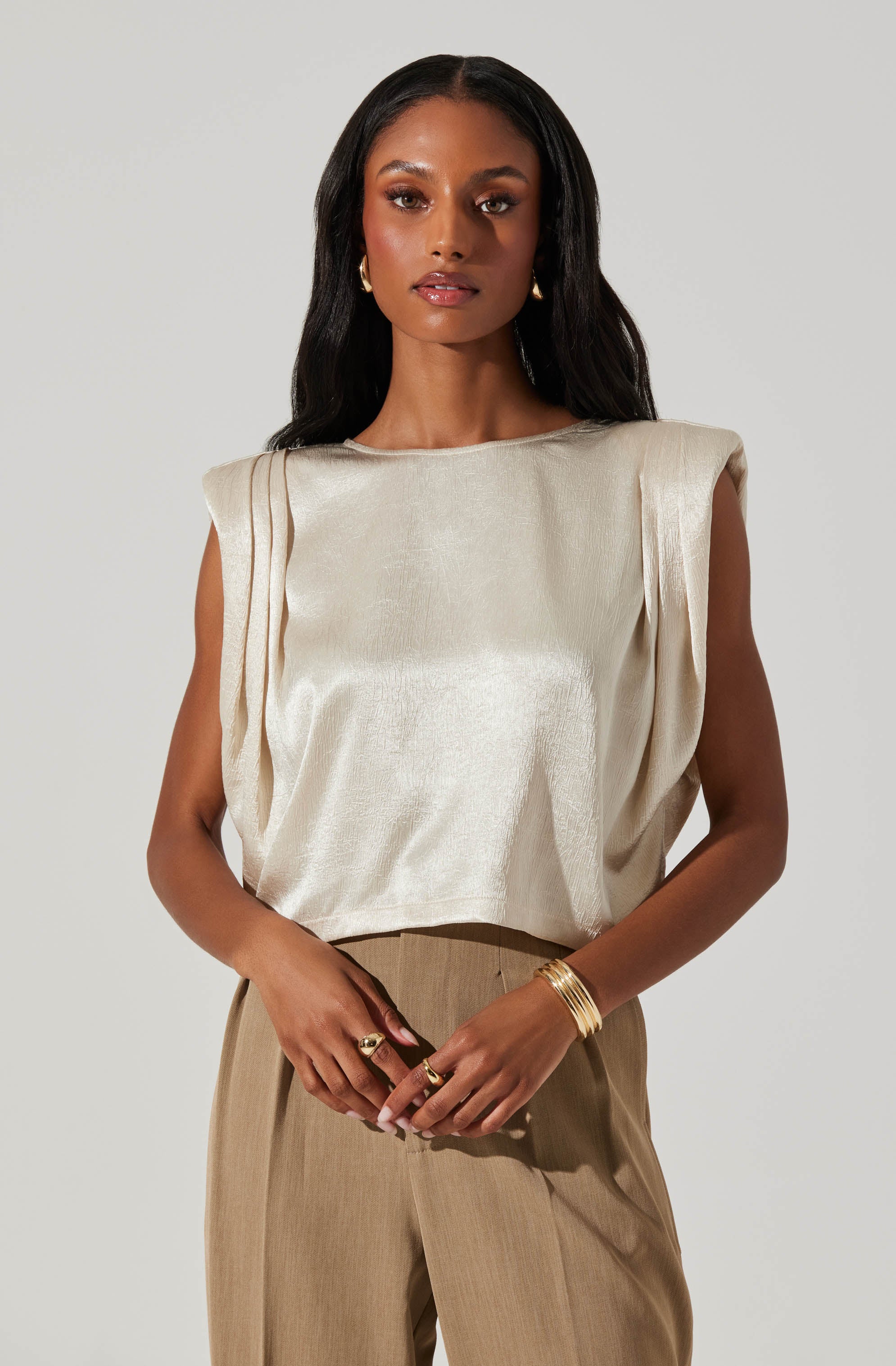 Isola Boxy Shoulder Pad Top-Aljck