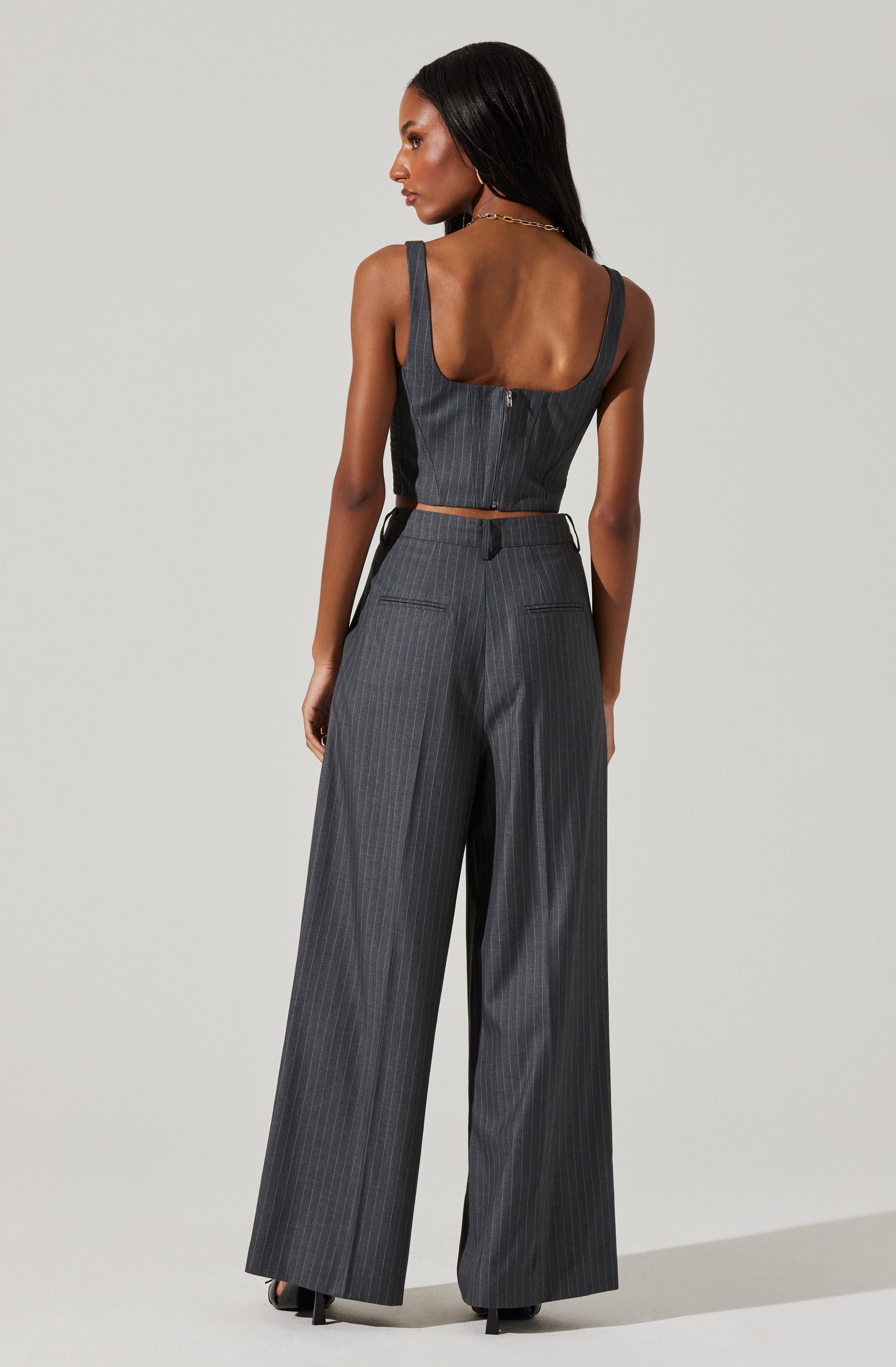 Nivia Pinstripe Corset Top-Aljck