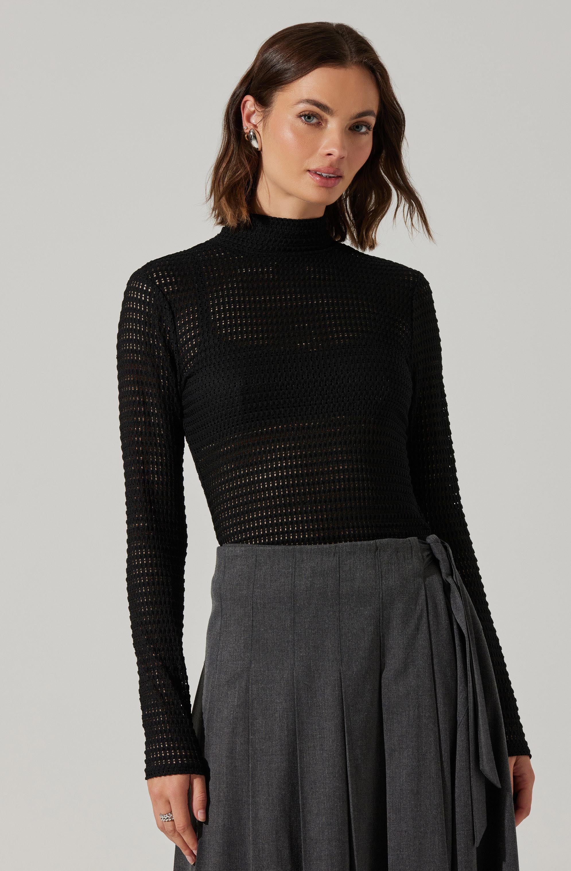 Lida Open Knit Top-Aljck