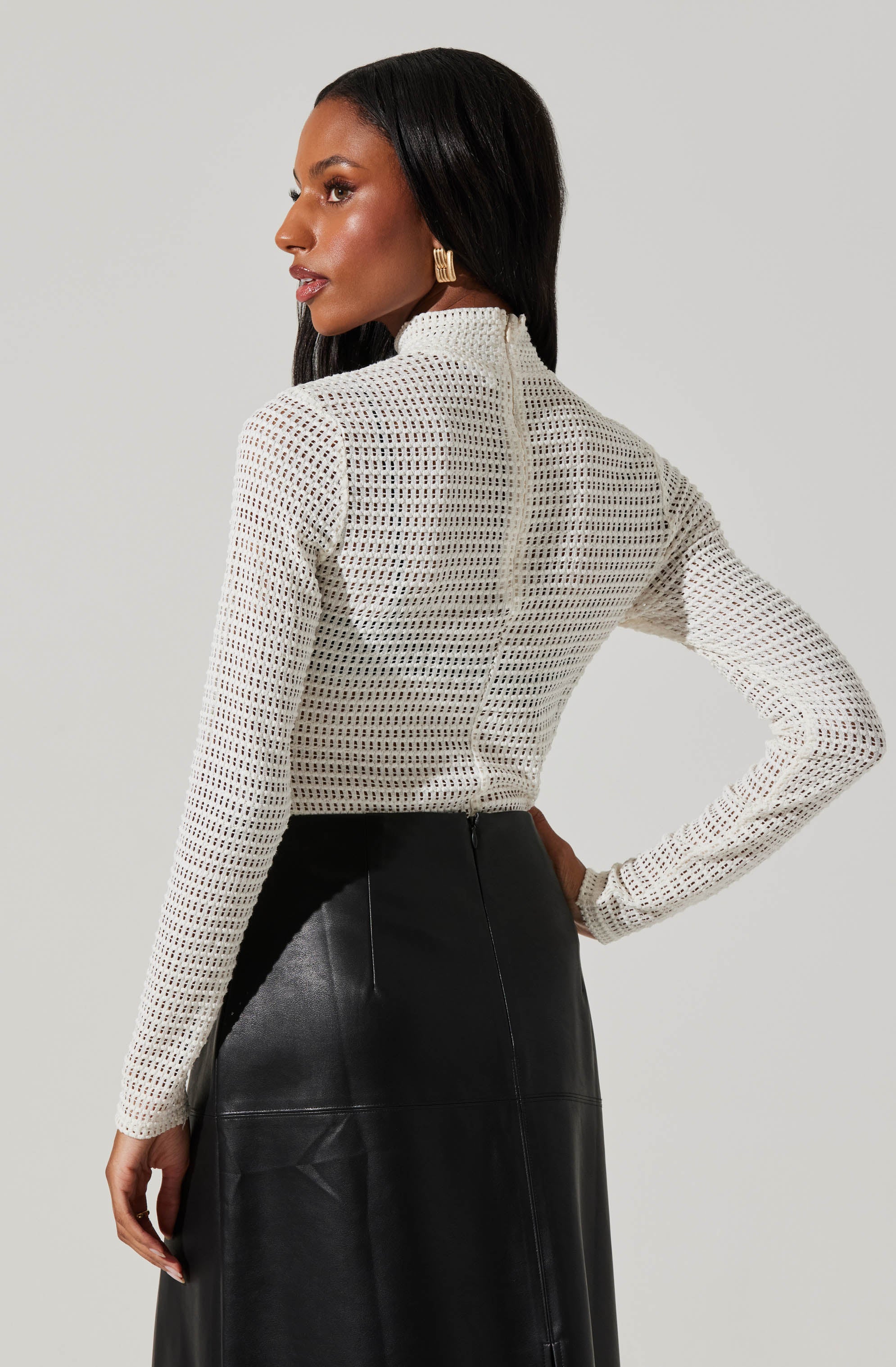 Lida Open Knit Top-Aljck