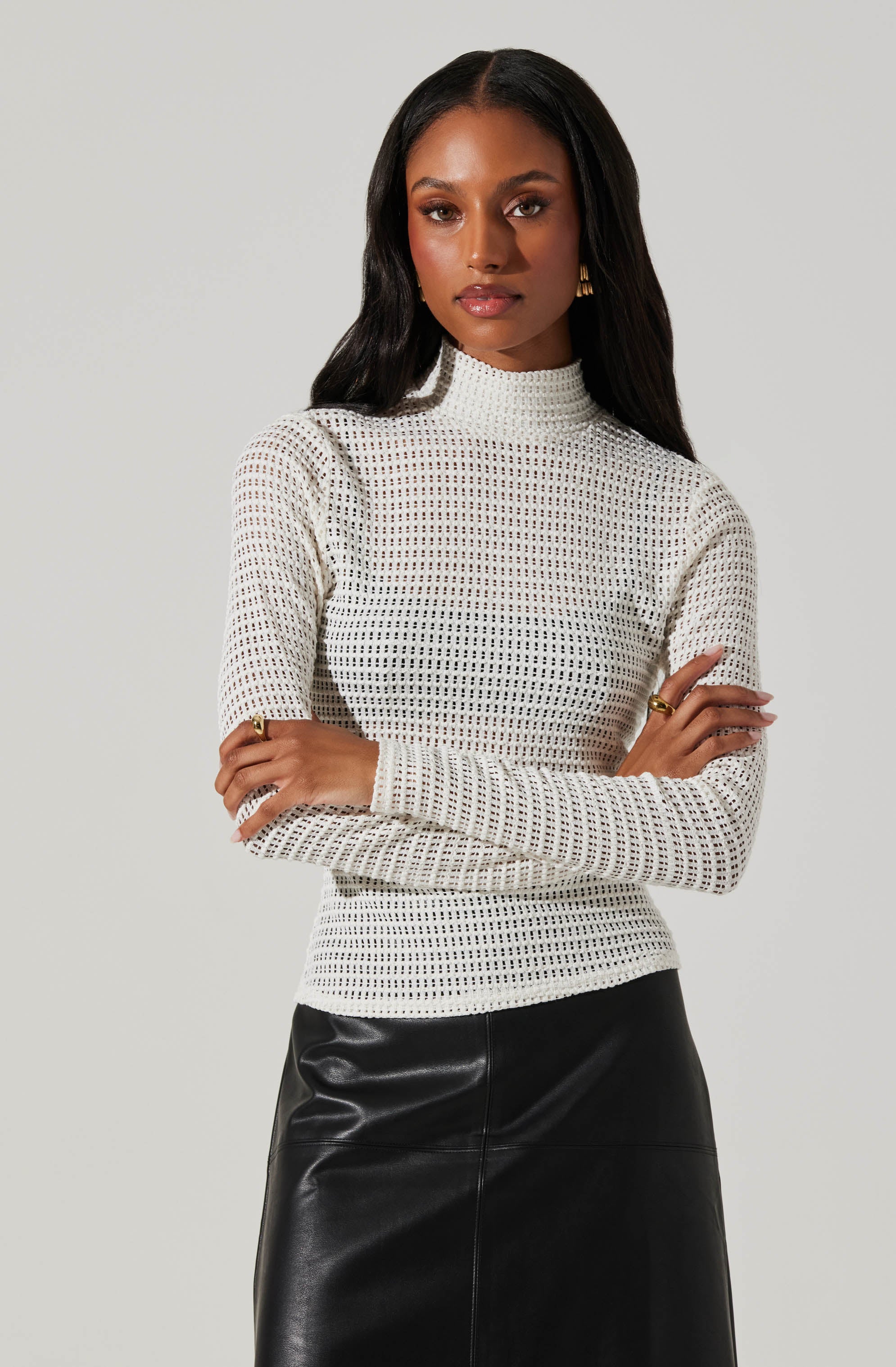 Lida Open Knit Top-Aljck