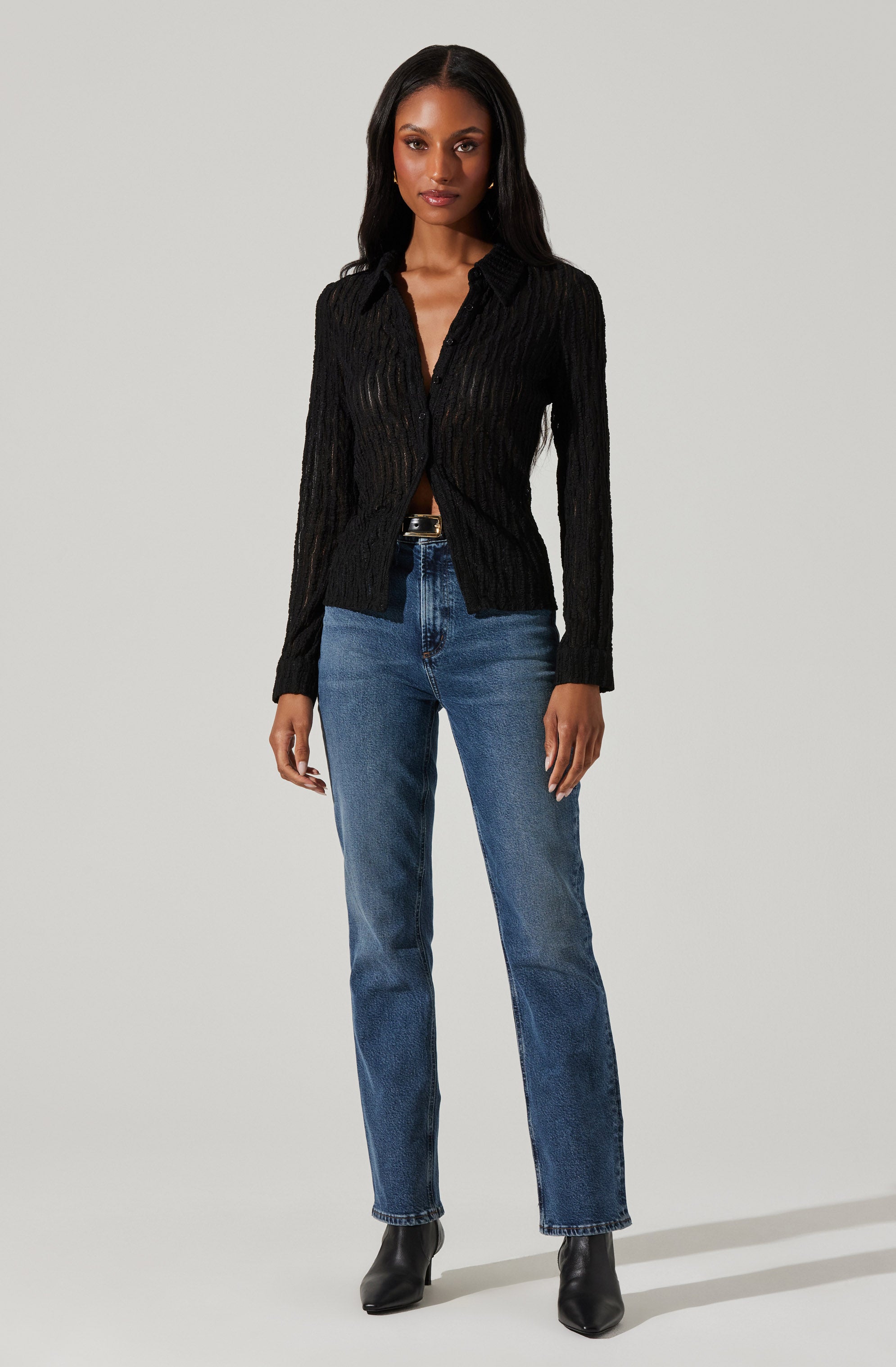 Iryna Sheer Textured Top-Aljck