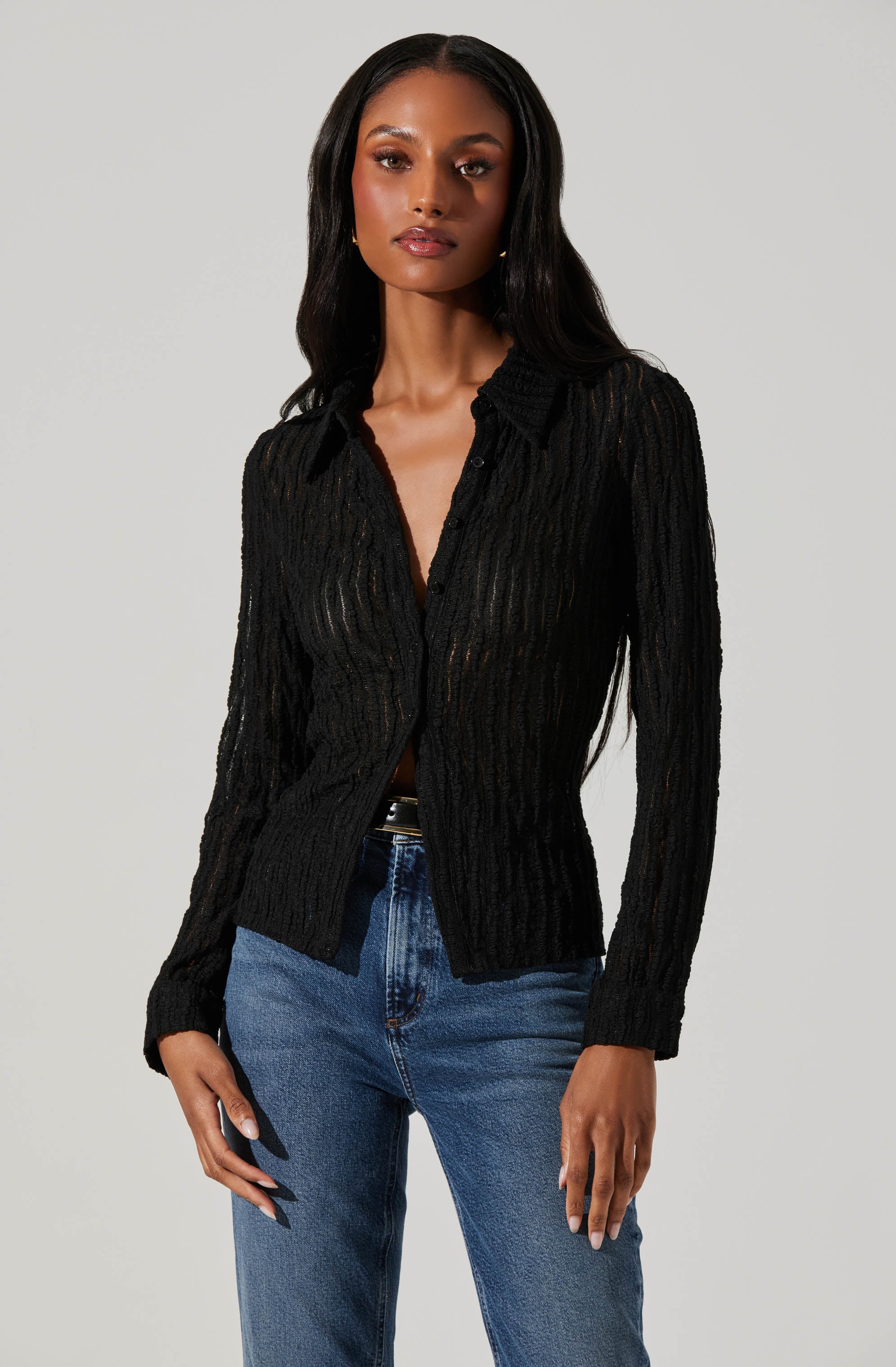 Iryna Sheer Textured Top-Aljck